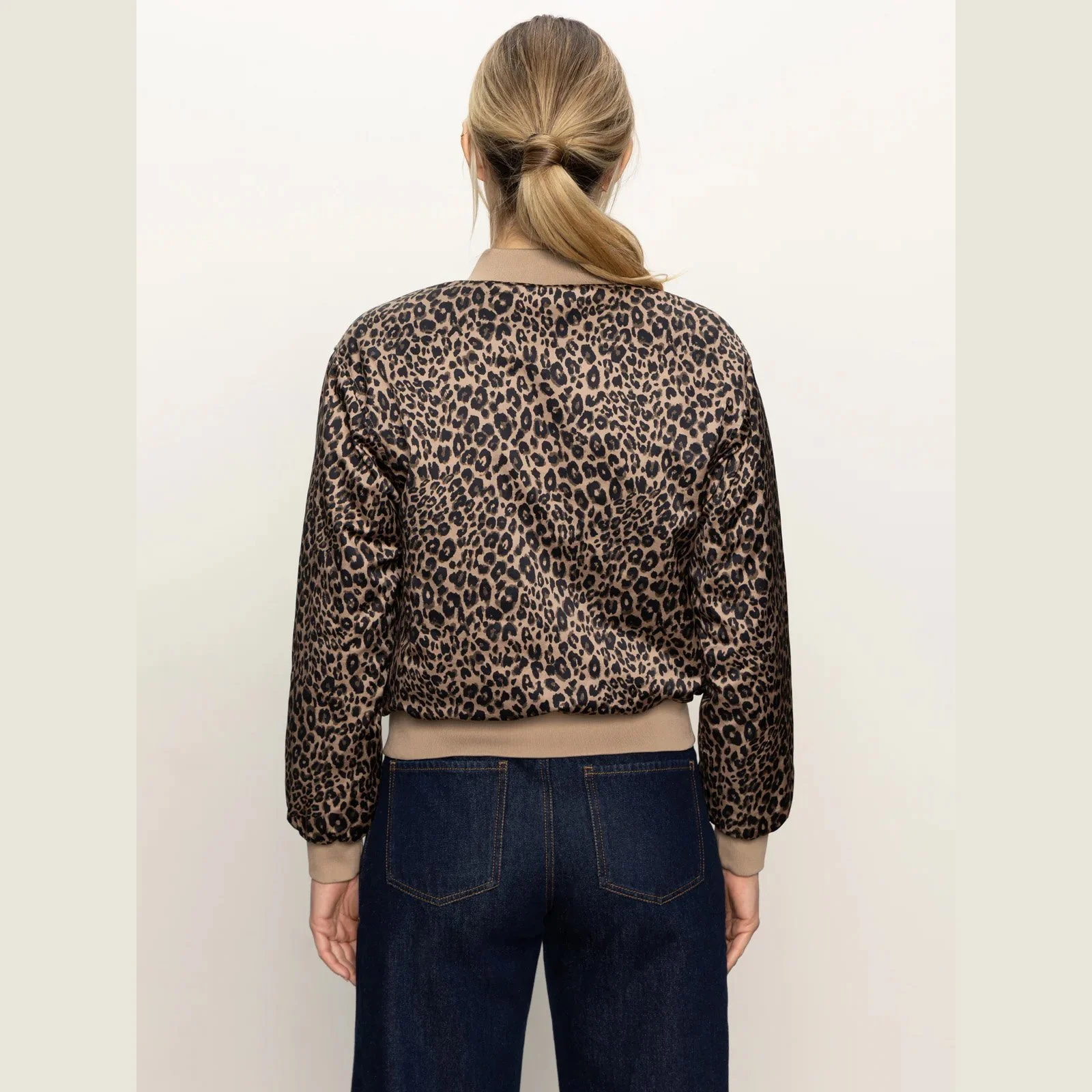 The monroe sateen bomber jacket in french kitty print by Sanctuary Clothing
