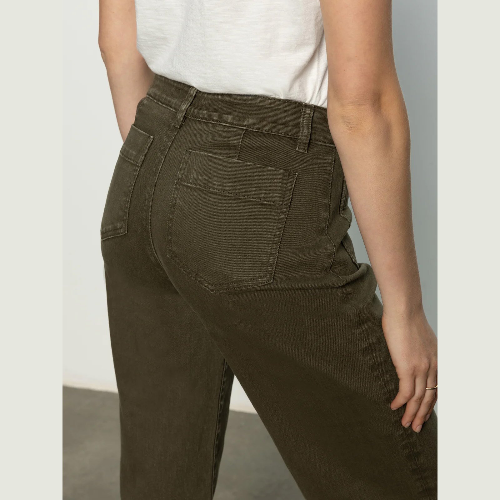Sanctuary Clothing-the marine standard rise denim pant in fatigue color