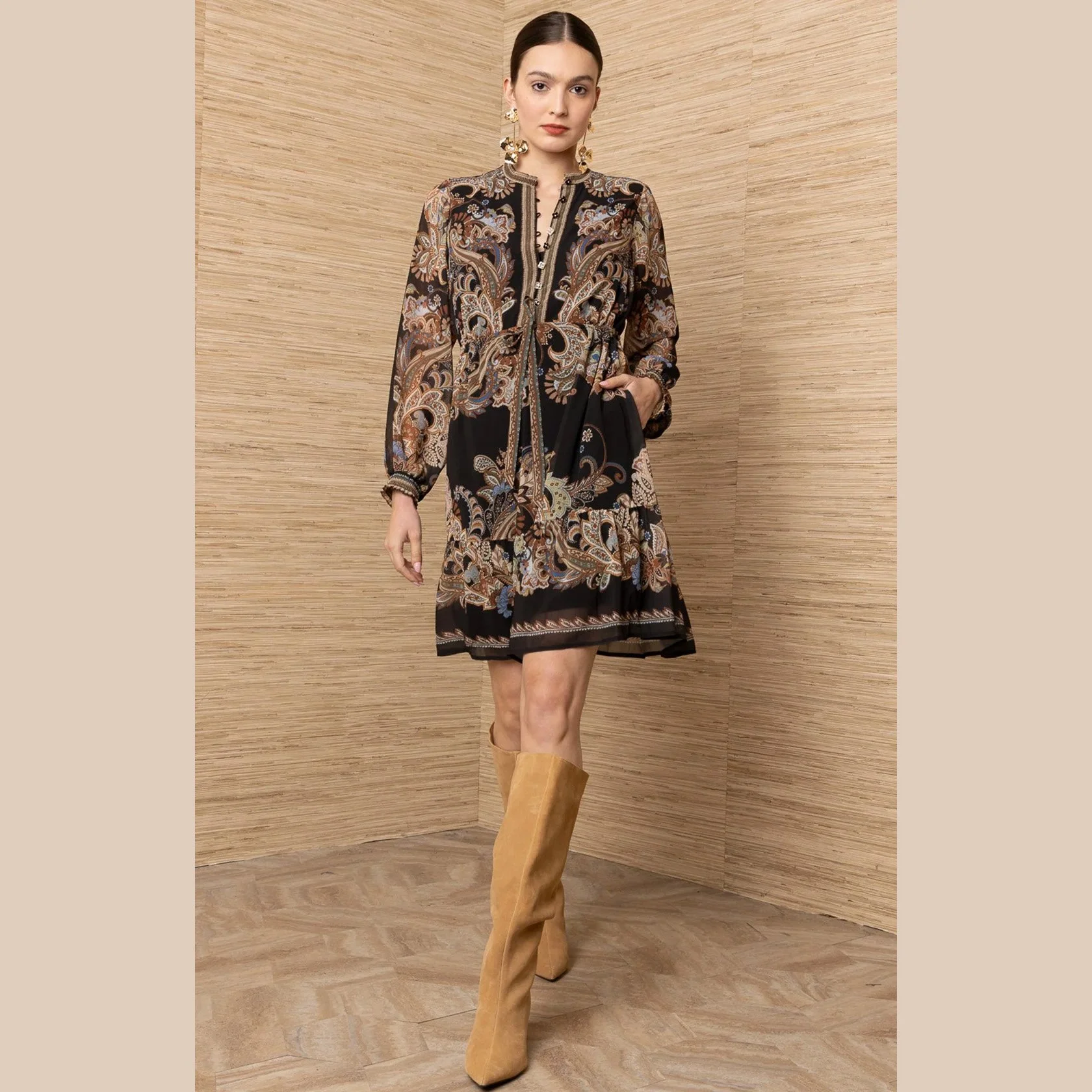 Hale-Bob-isolde-long-sleeve-chiffon-dress-short-black-01.jpg