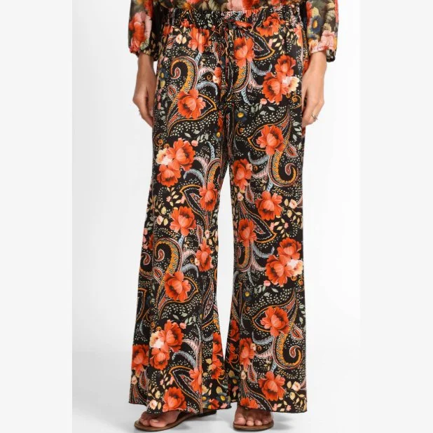 The axelle wide leg silk pant by Johnny Was in dolores/leto print
