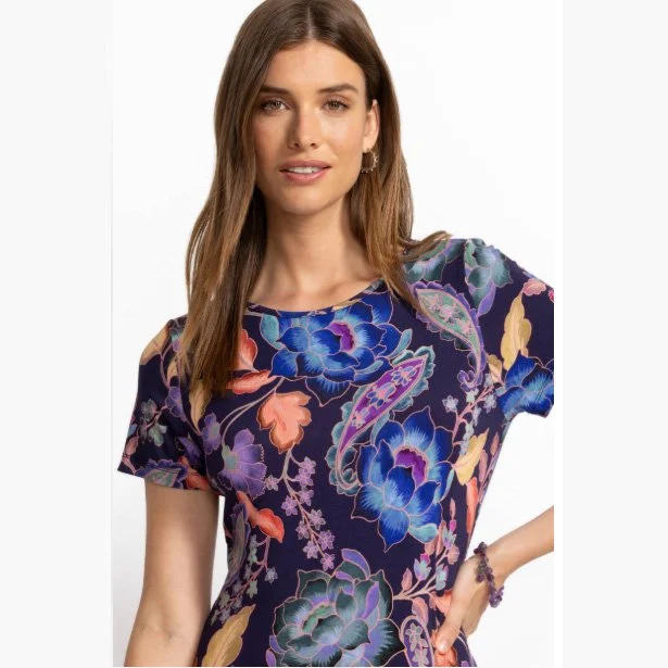 Johnny Was - the janie favorite boatneck cap sleeve dress in stevie's garden print