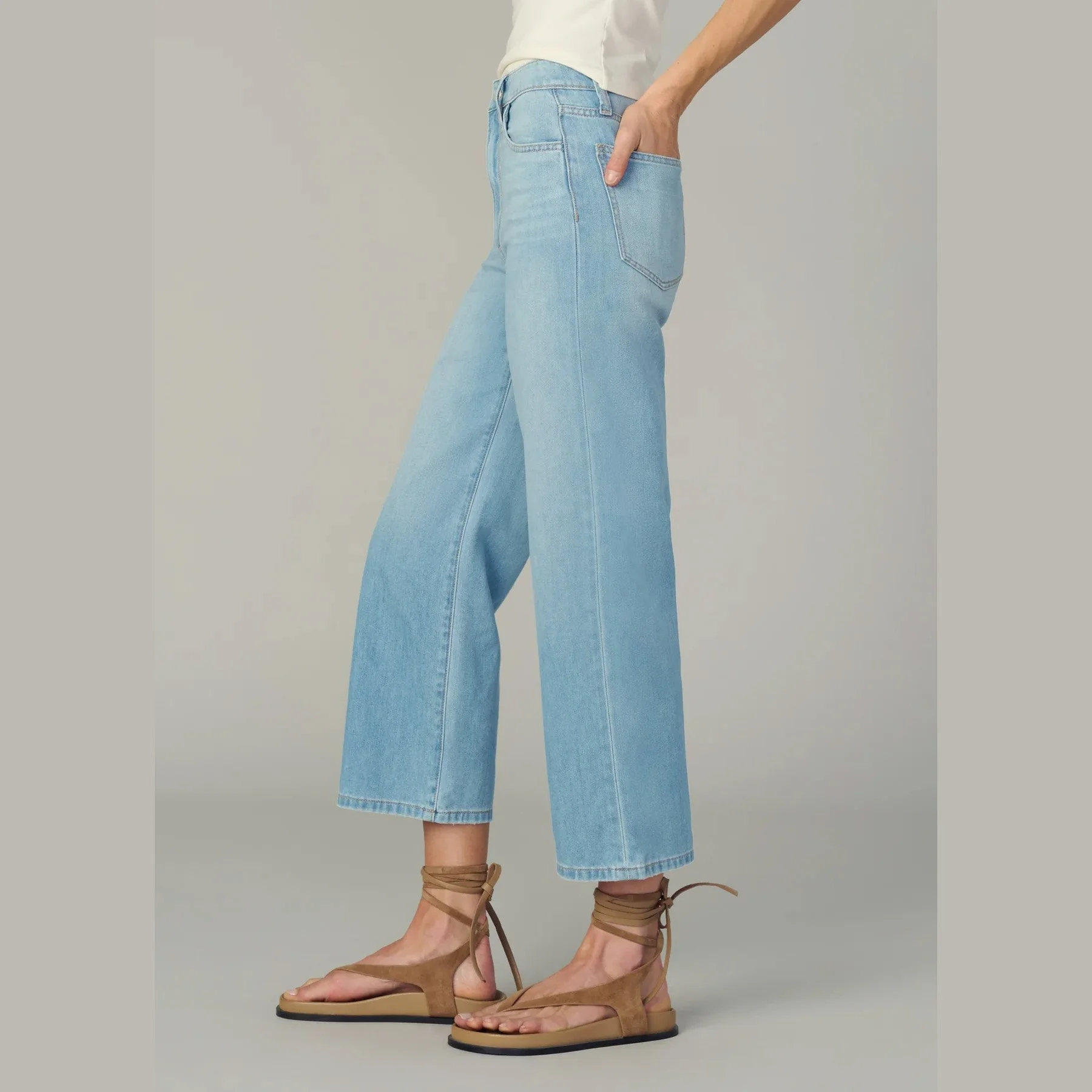 The blake high rise wide leg crop jean by Joe's Jeans in delightful denim wash