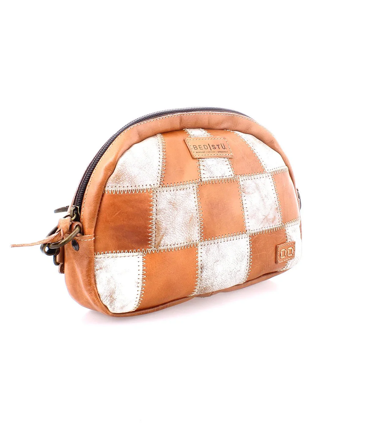The abundance sling bag in tan rustic/nectar lux leathers by Bed Stu
