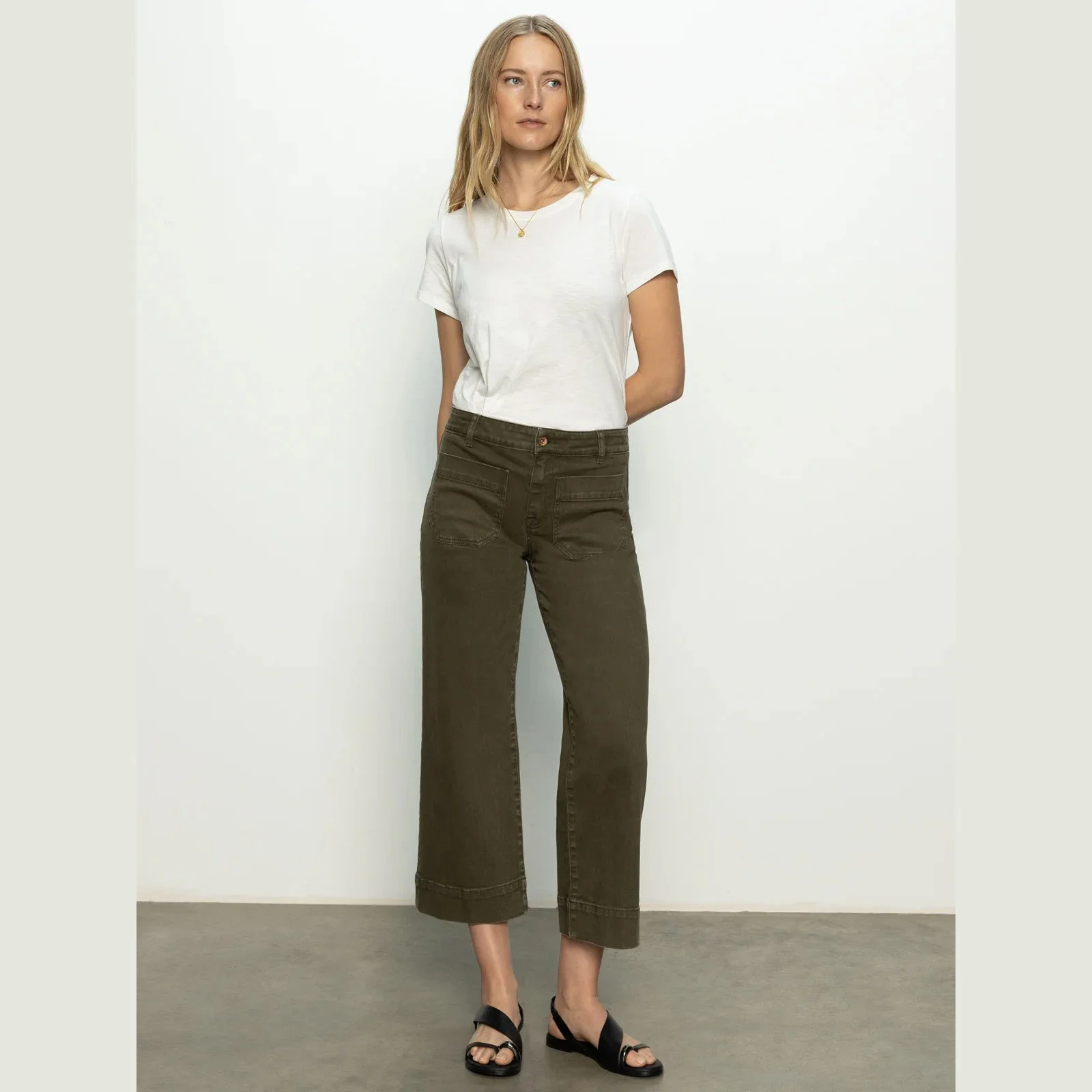 Sanctuary Clothing-the marine standard rise denim pant in fatigue color