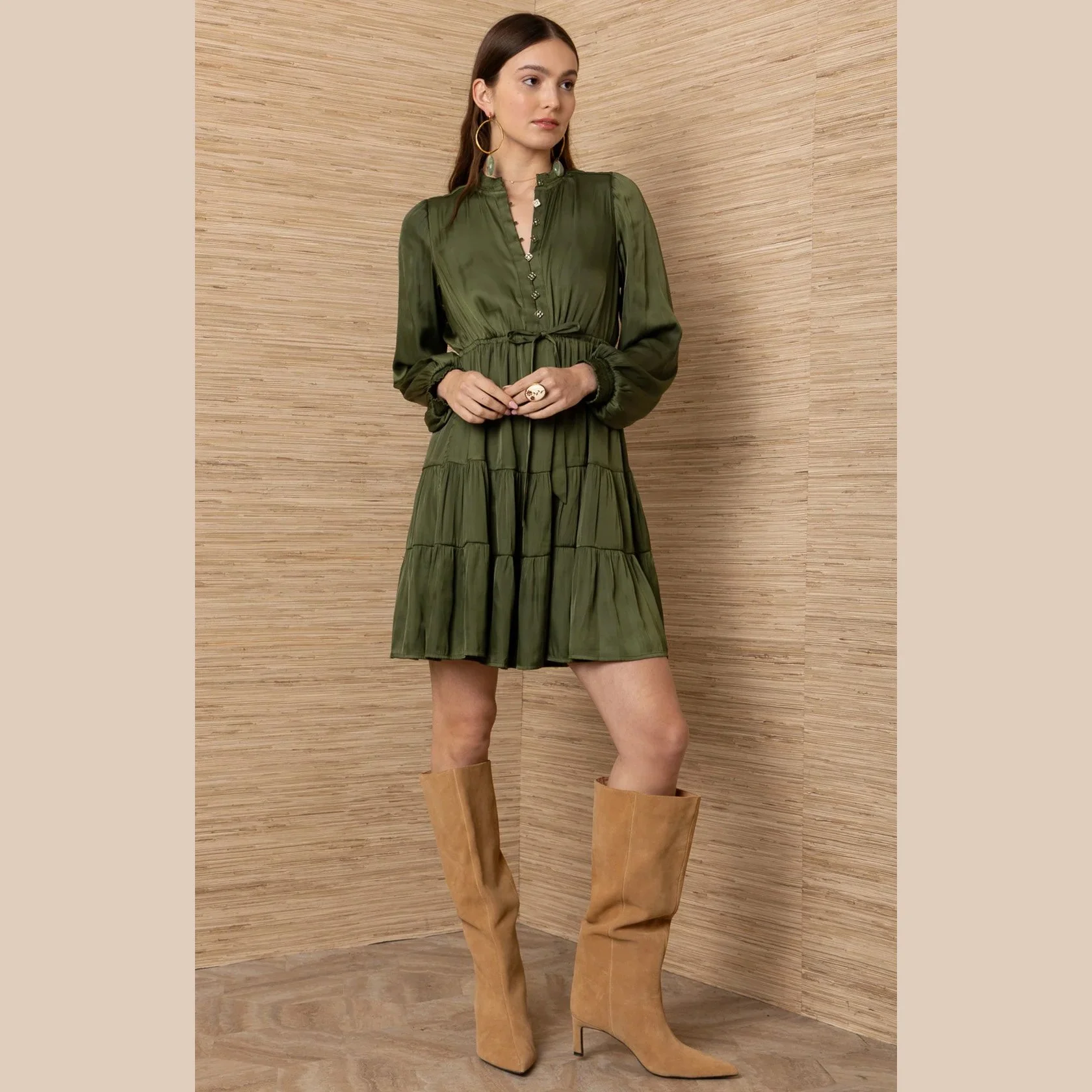 Hale-Bob-arcadia-long-sleeve-short-solid-dress-olive-01.jpg