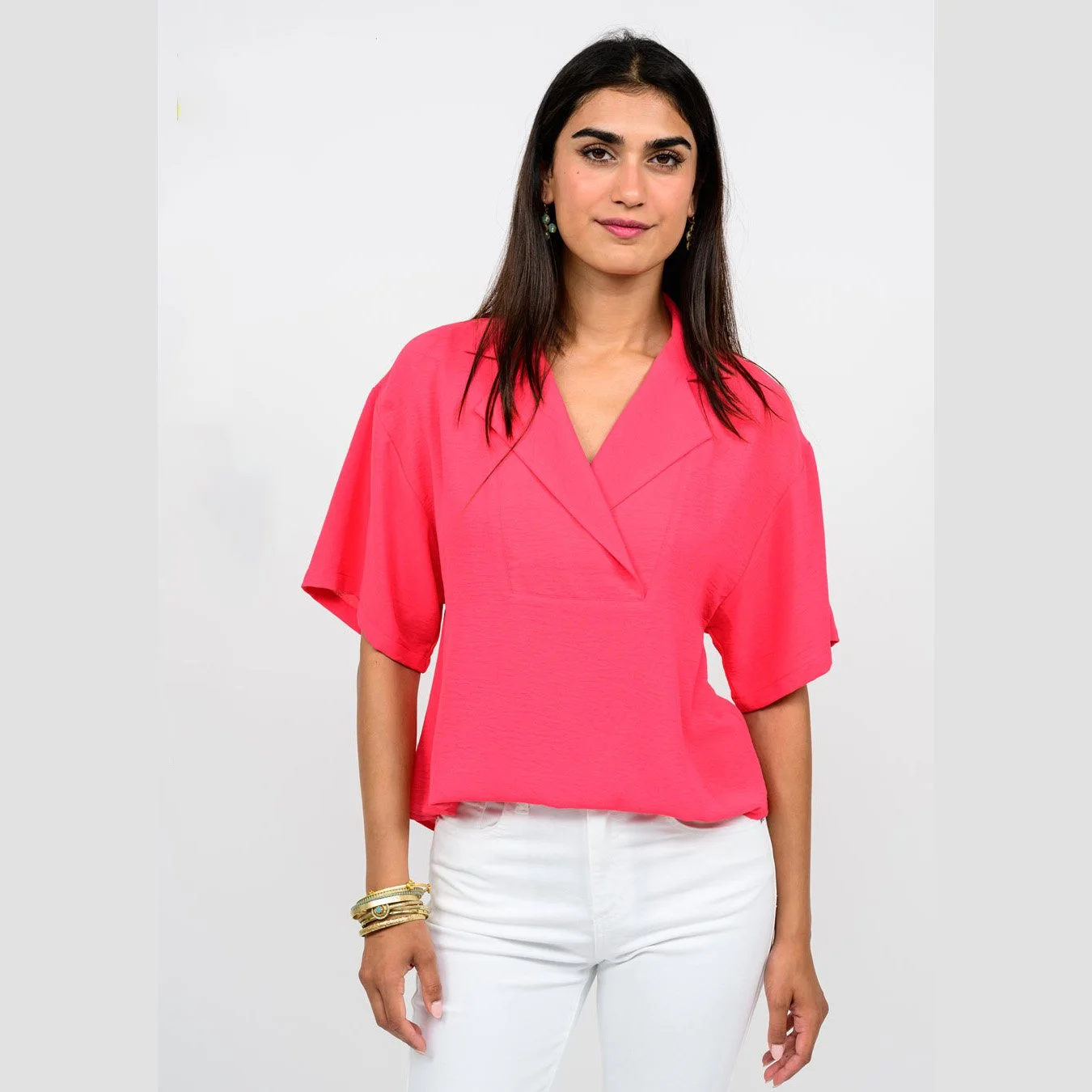 Ivy Jane - folded hem popover - melon