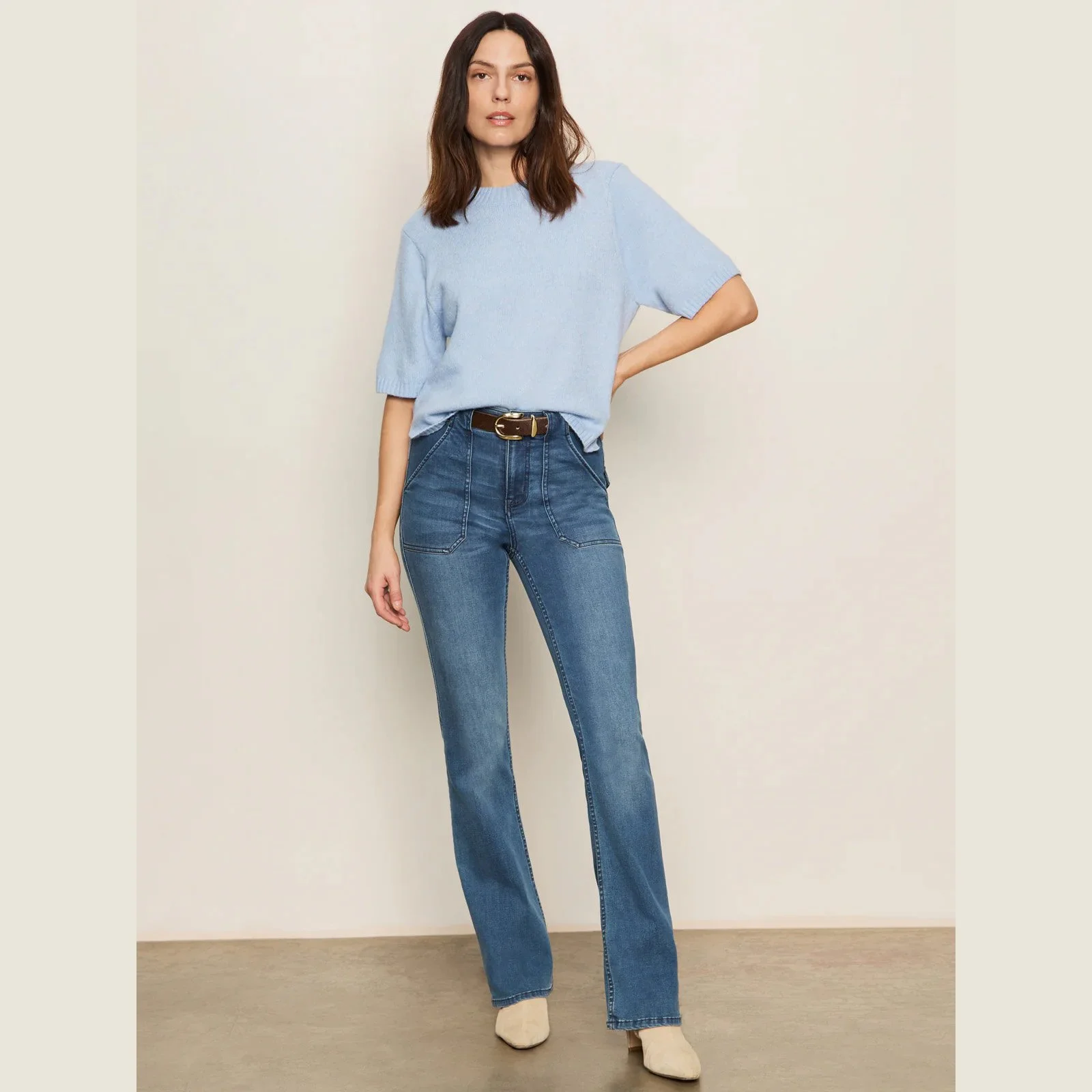 The perfect sweater tee in blue powder by Sanctuary Clothing Co.