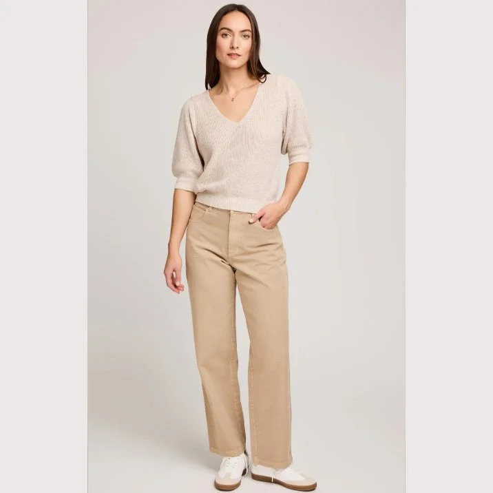 The phoebe pullover sweater by Gentle Fawn in heather oatmeal
