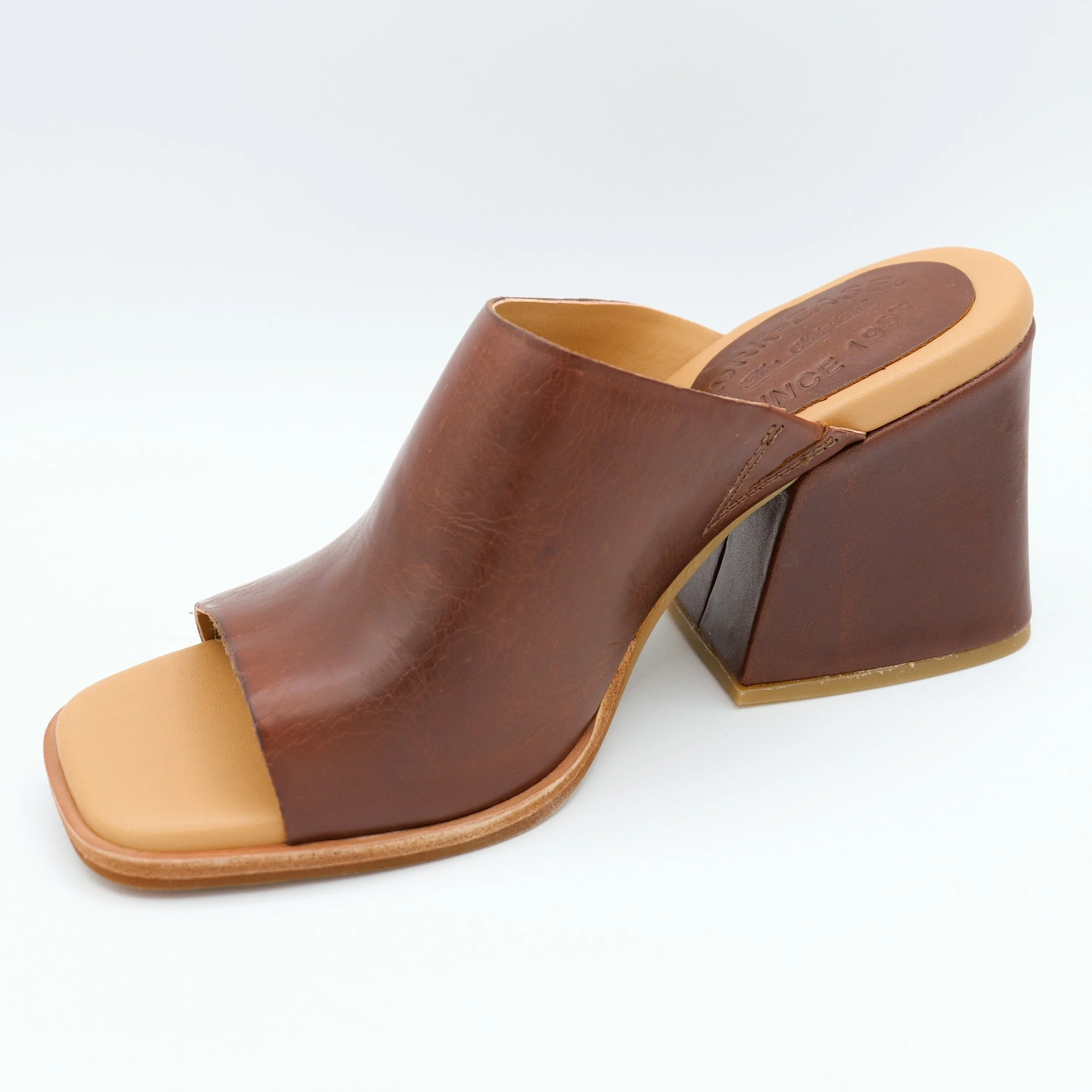 The carri heeled mule by Kork Ease in tan leather
