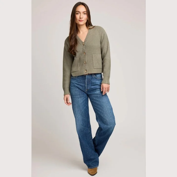 The mabel cardigan sweater by Gentle Fawn in ivy green