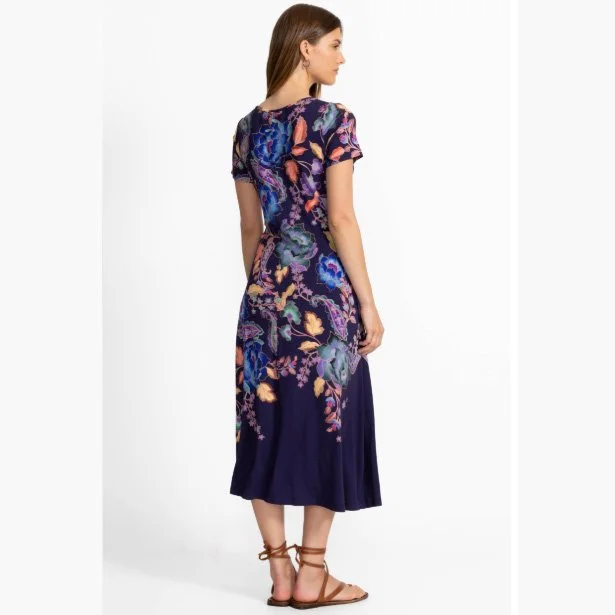 Johnny Was - the janie favorite boatneck cap sleeve dress in stevie's garden print
