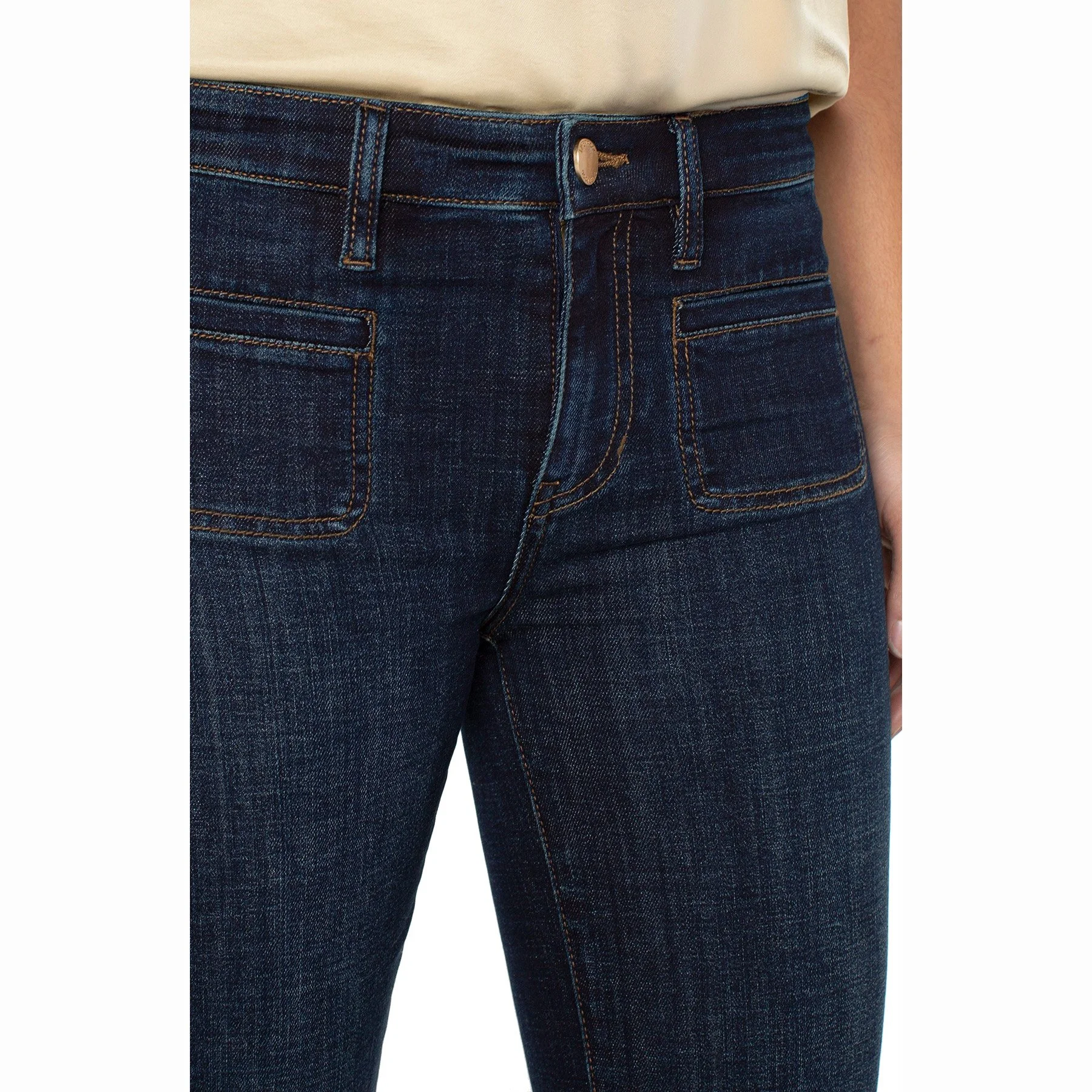 The lucy bootcut jean with vintage pockets by Liverpool LA in eastmoor wash