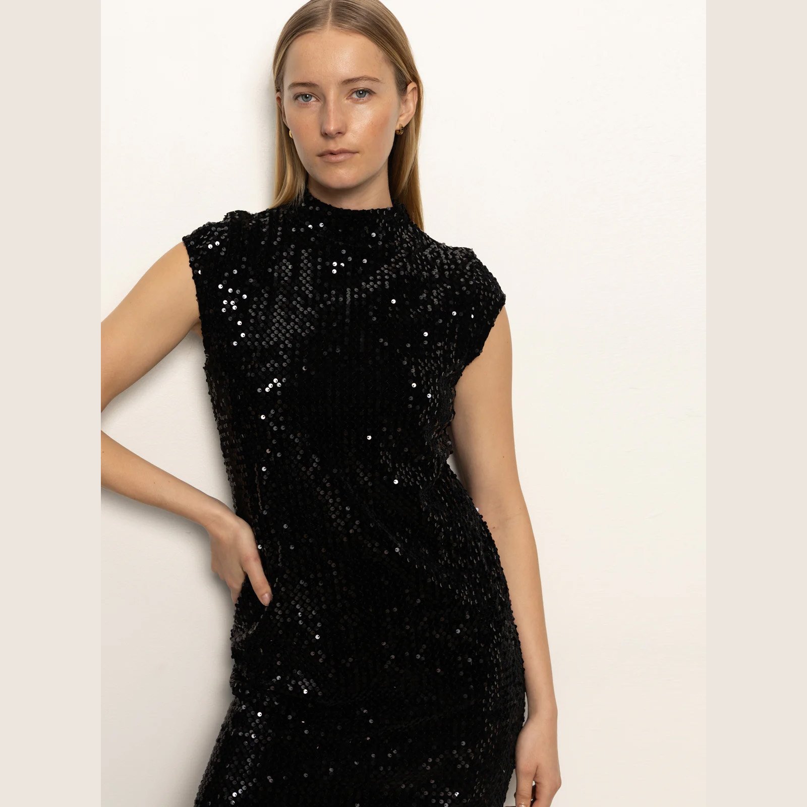 The an affair to remember dress in black sequins by Sanctuary Clothing