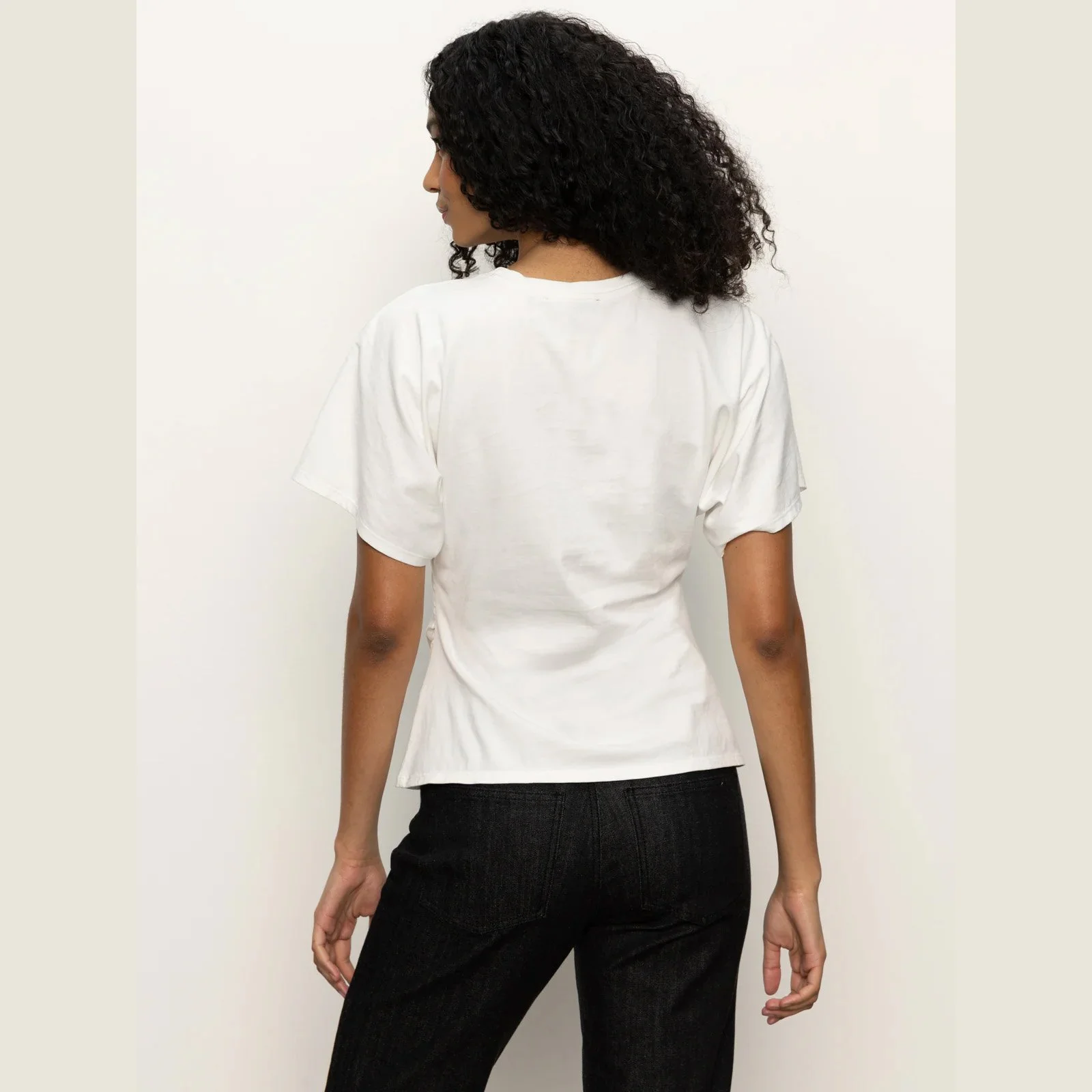 The shirred waist dolman tee in white by Sanctuary Clothing