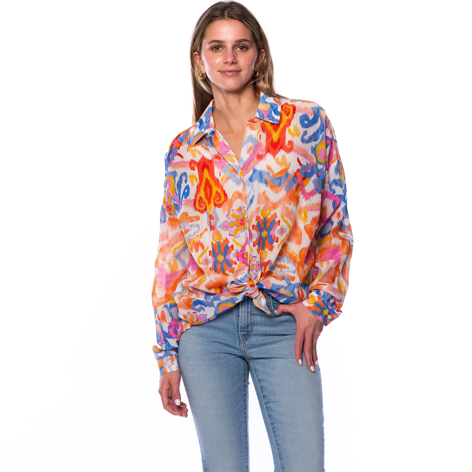 Tolani - kennedy button-down - ikat
