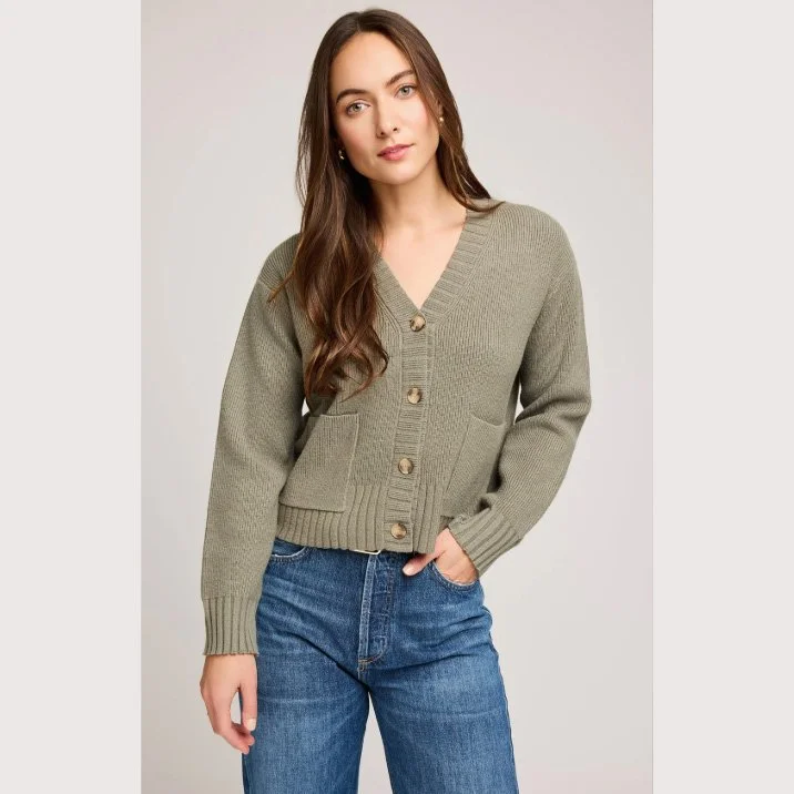 The mabel cardigan sweater by Gentle Fawn in ivy green