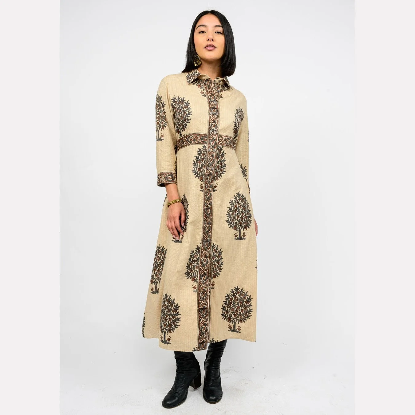 Uncle Frank - Tree of Life Dress - Khaki