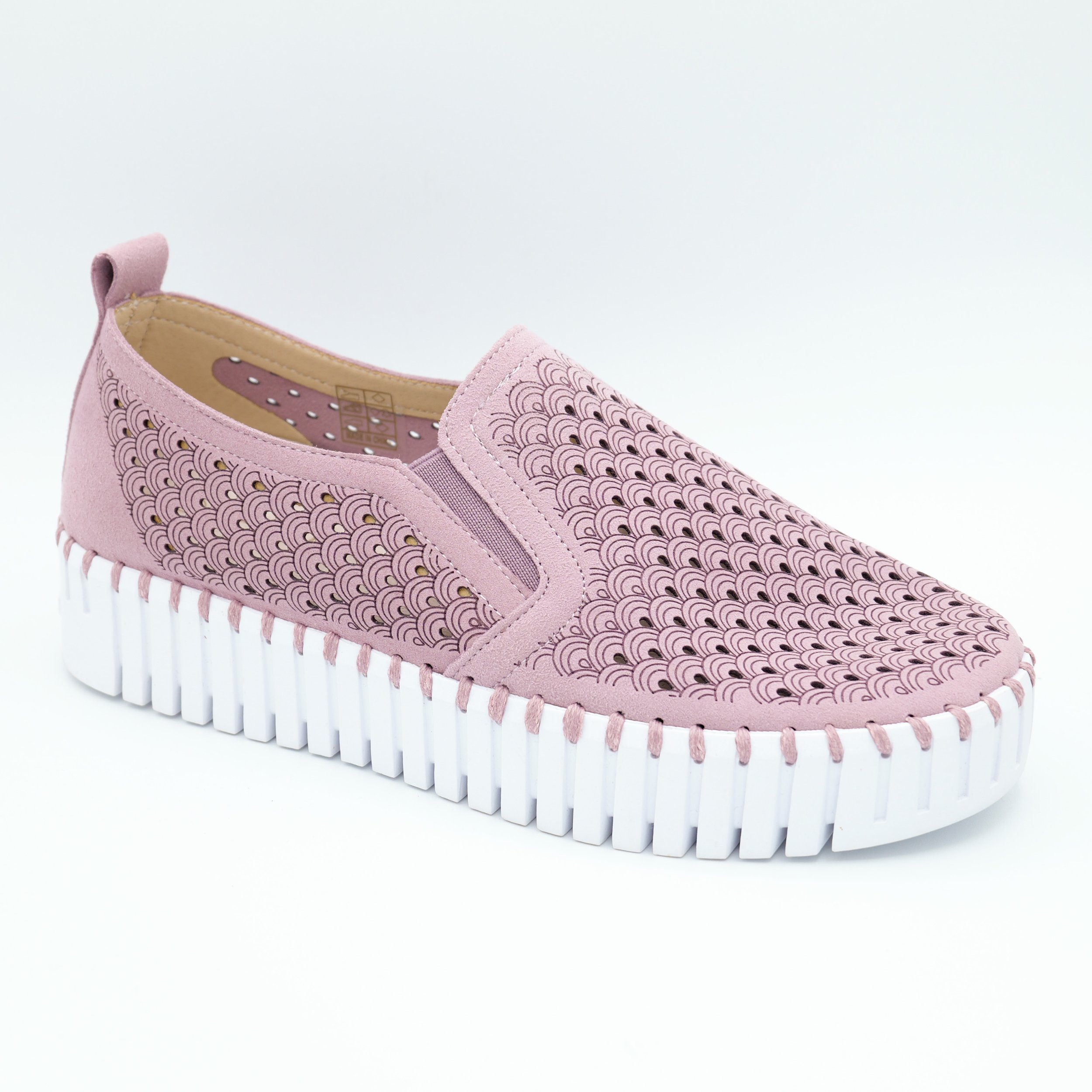 The tulip wom platform sneaker by Ilse Jacobsen in mauve shadows vegan leather
