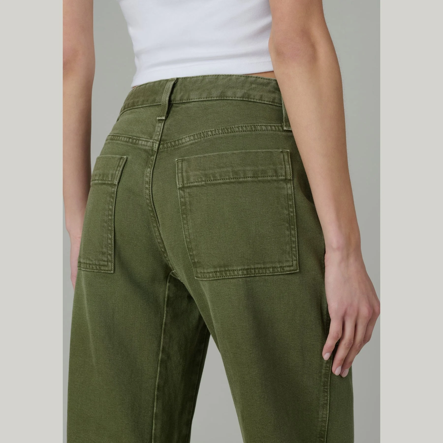 The double pocket barrel jean in winter moss by Joe's Jeans