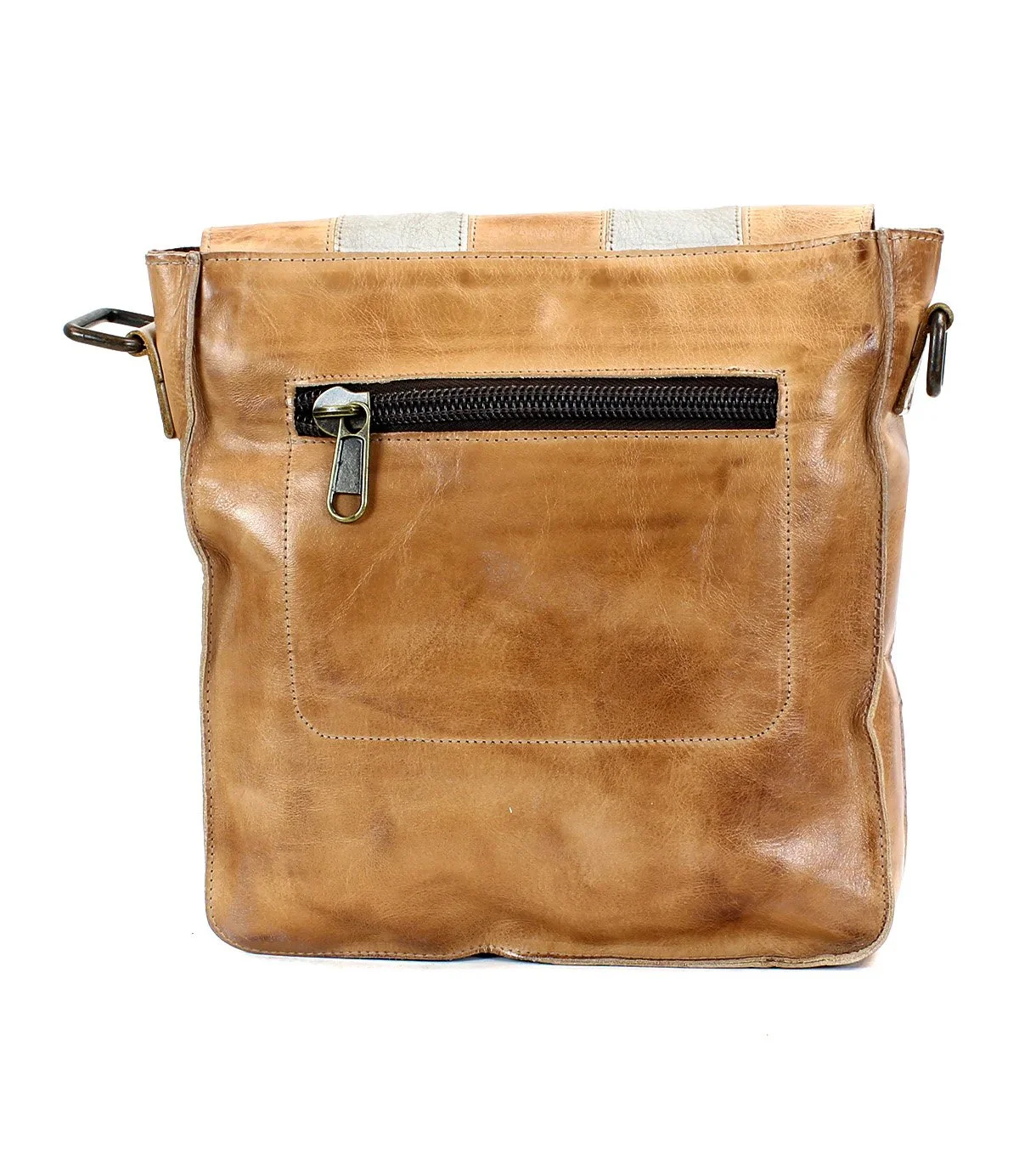 The venice beach handbag in tan rustic and nectar lux leathers by Bed Stu