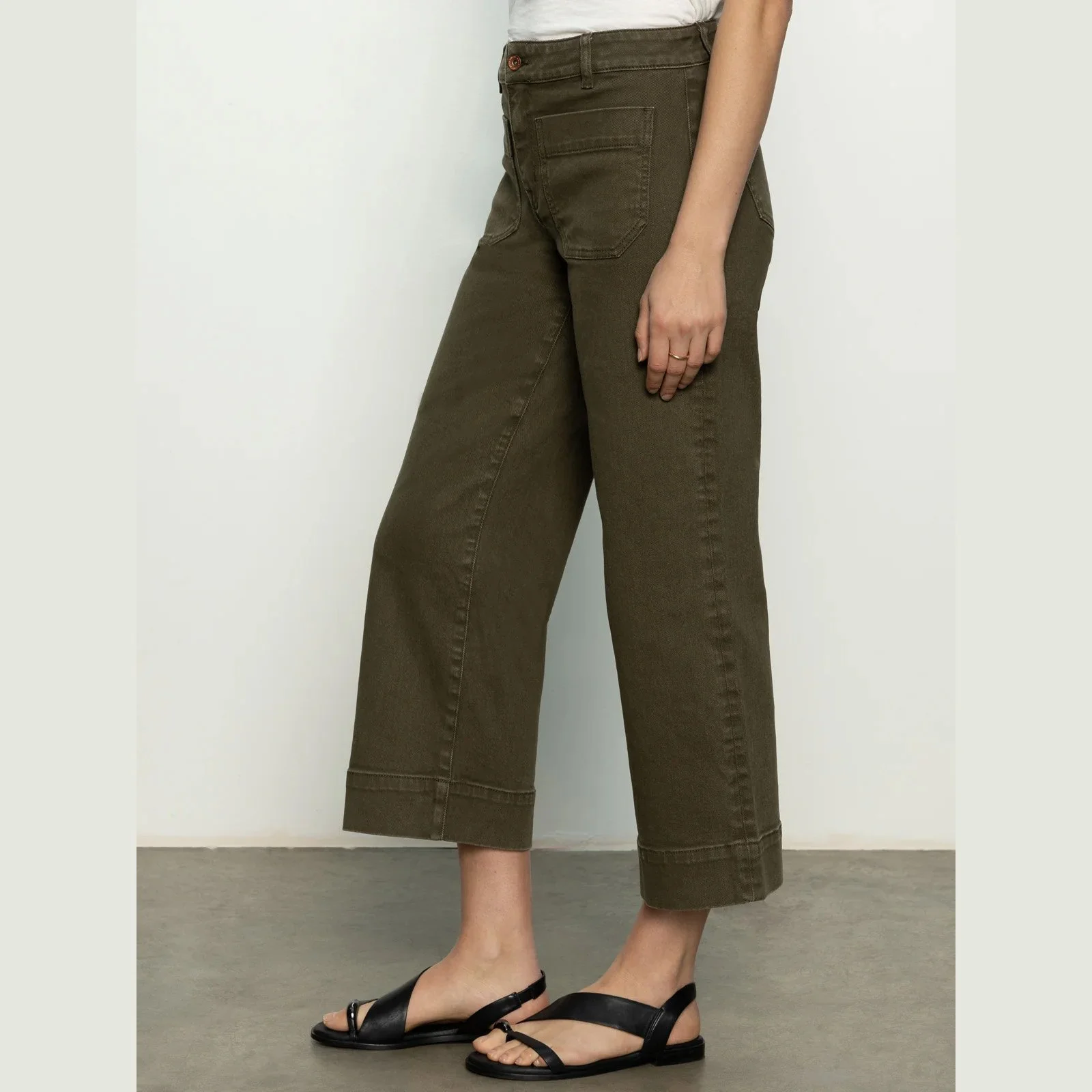 Sanctuary Clothing-the marine standard rise denim pant in fatigue color