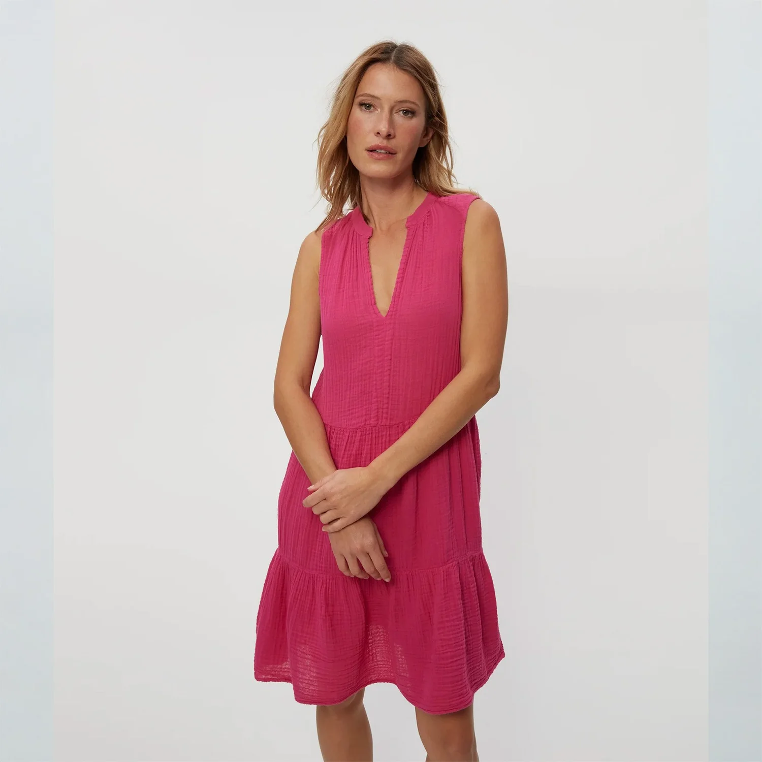 michael stars pink dress Women's Daisy Gauze Dress - Pitaya - Size XS
