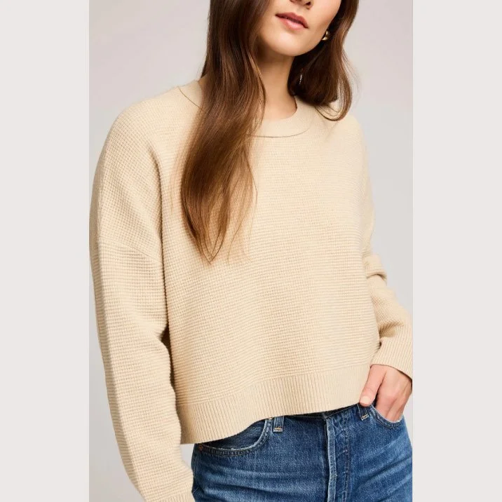 The axel crewneck sweater by Gentle Fawn in heather sandstone