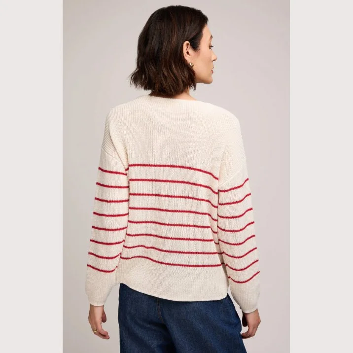 The tucker pullover sweater by Gentle Fawn in red stripe
