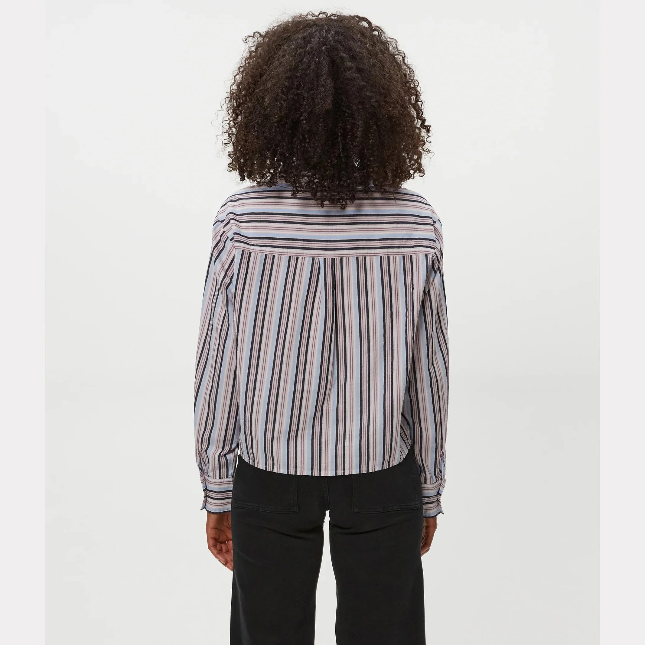 The scarlett cropped button down shirt by Michael Stars in cement multi pattern