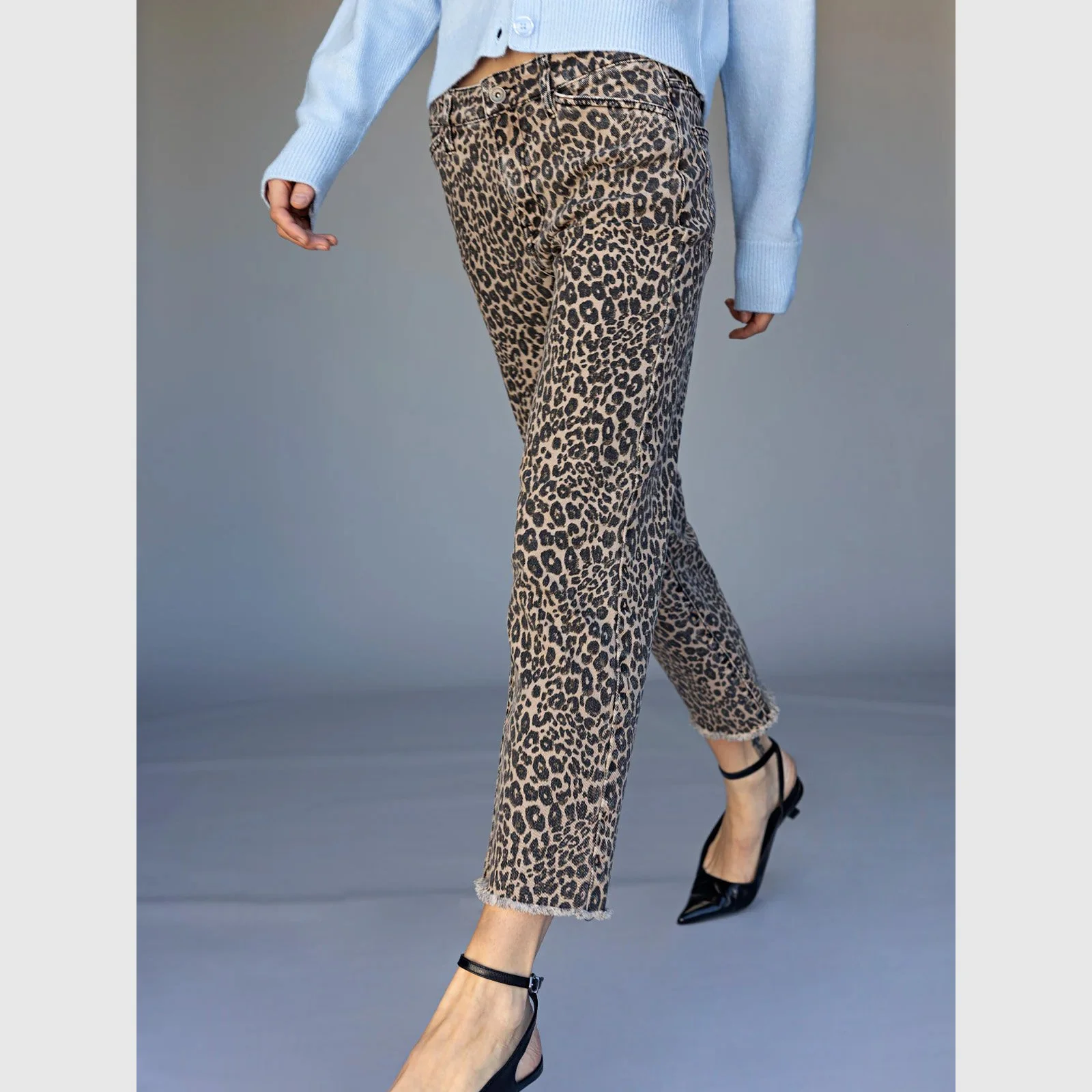 The cadence 90's straight leg crop jean in french kitty print by Sanctuary Clothing