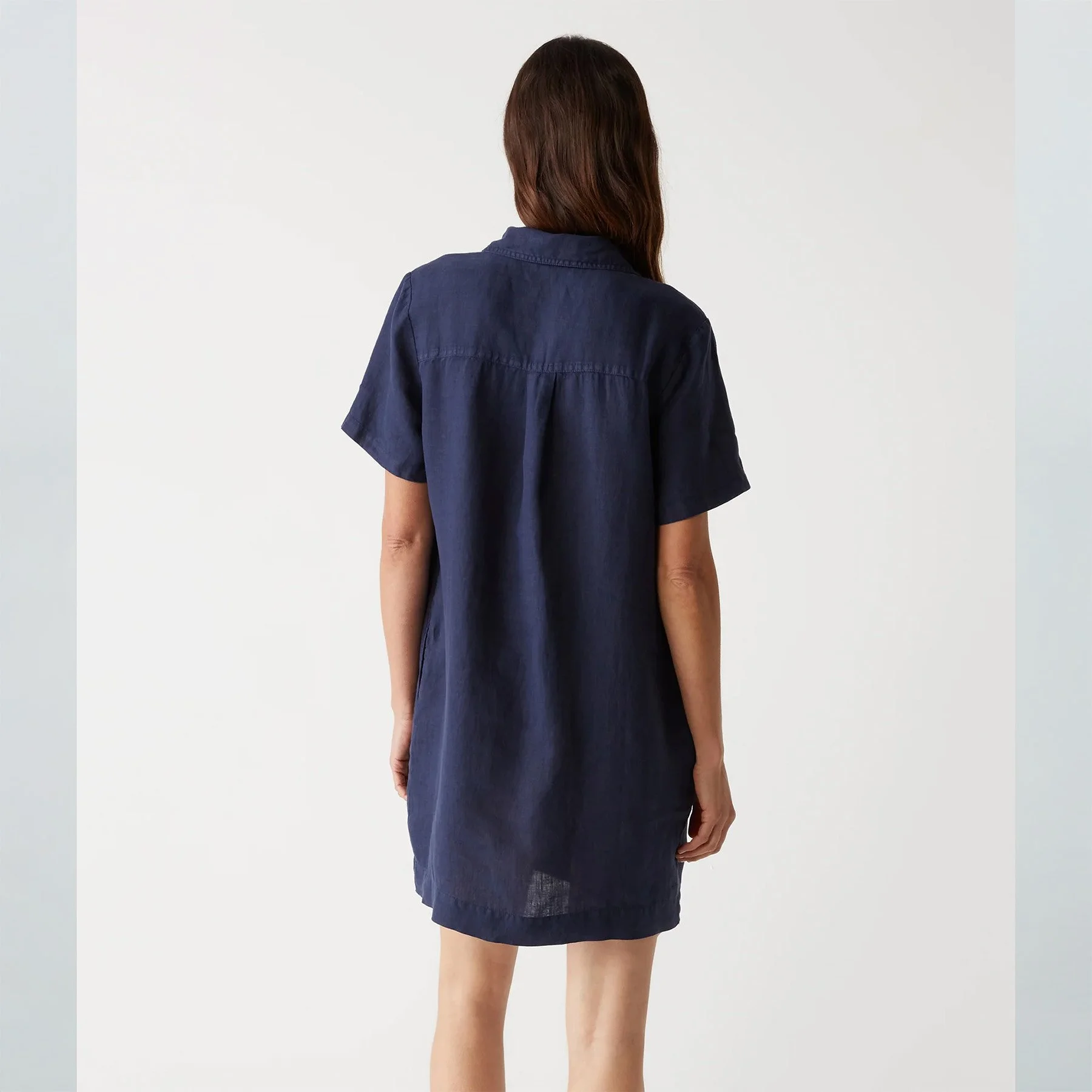 Ola Linen Utility Dress by Michael Stars in nocturnal color