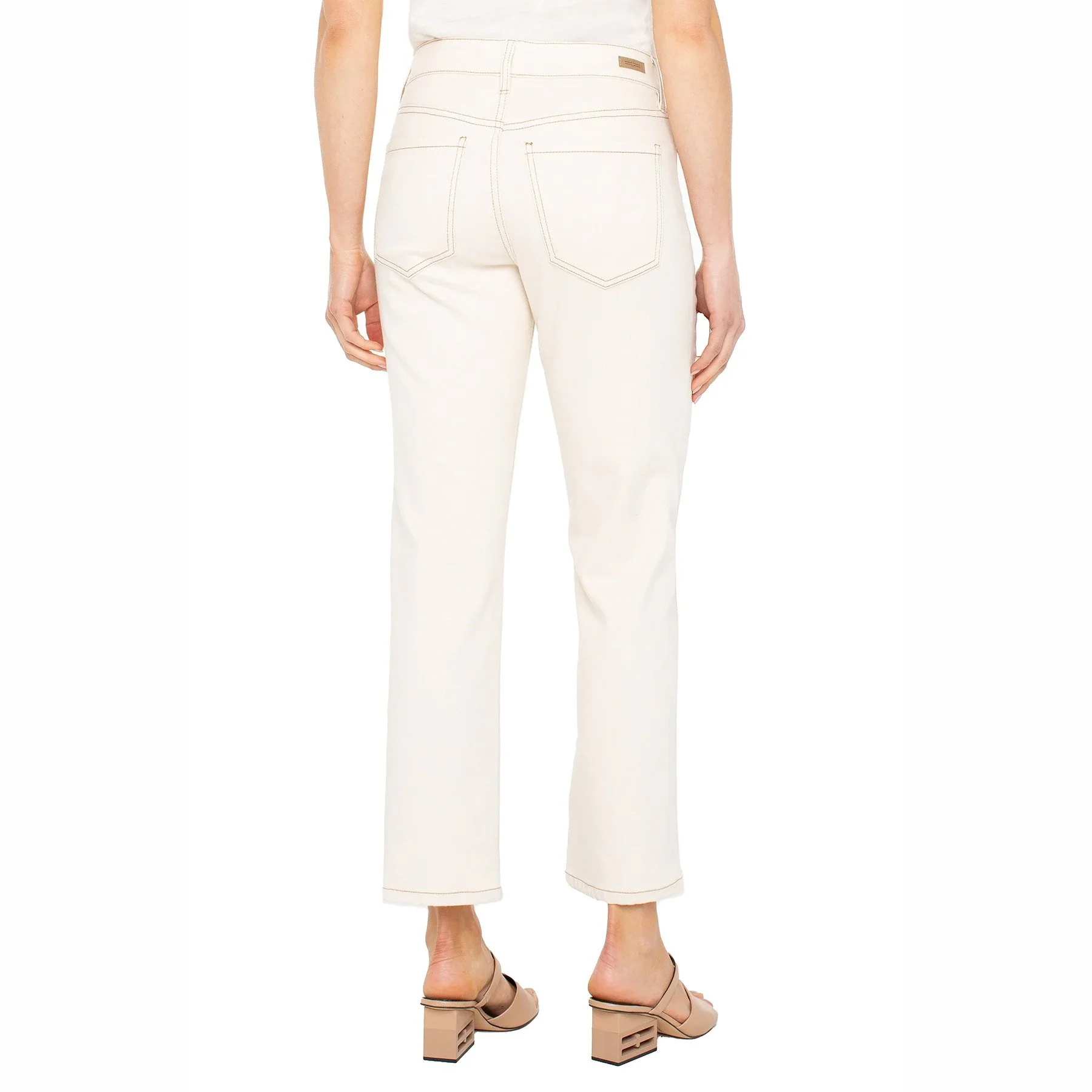 The kennedy crop straight jean with seaming details by Liverpool LA in seaside dunes wash