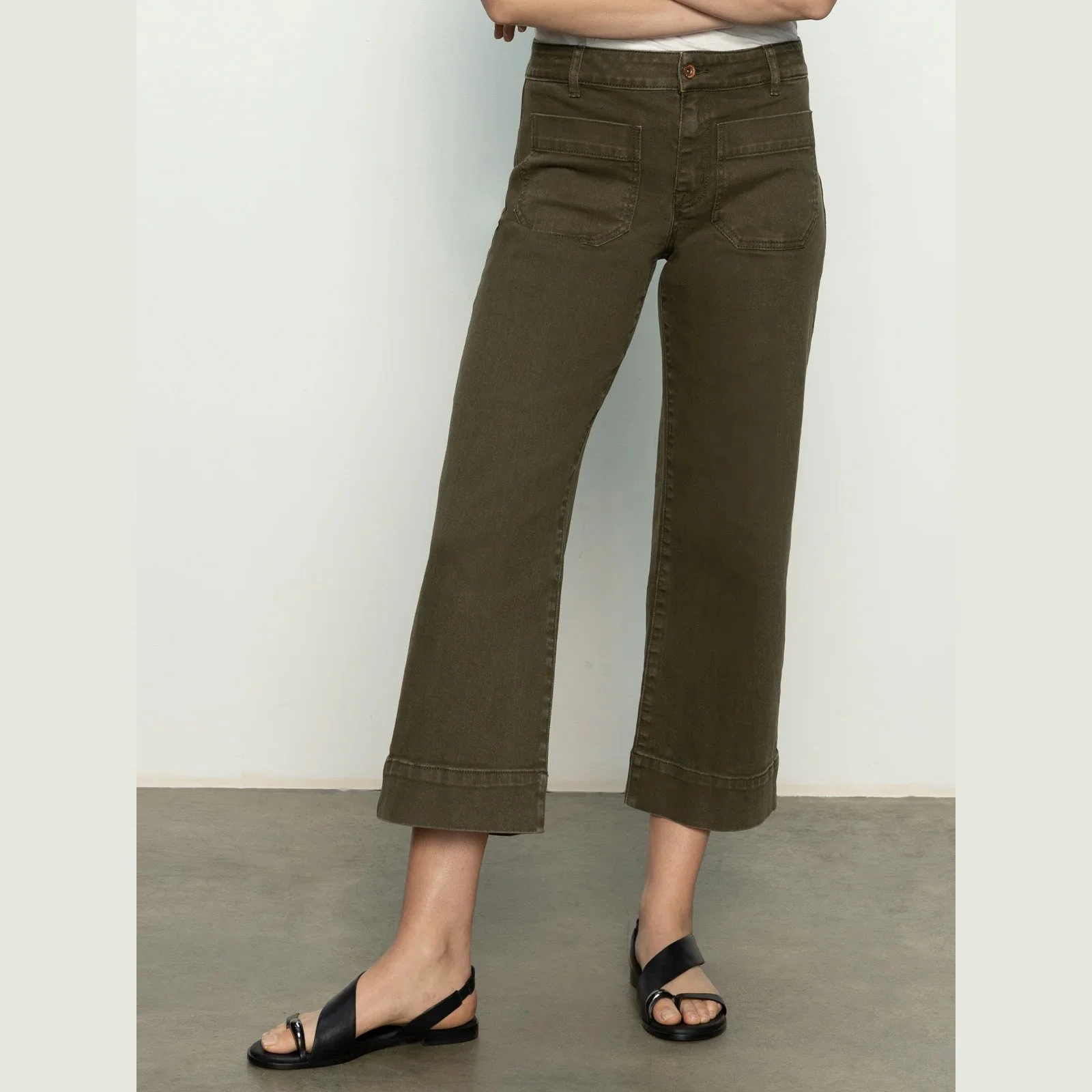 Sanctuary Clothing-the marine standard rise denim pant in fatigue color