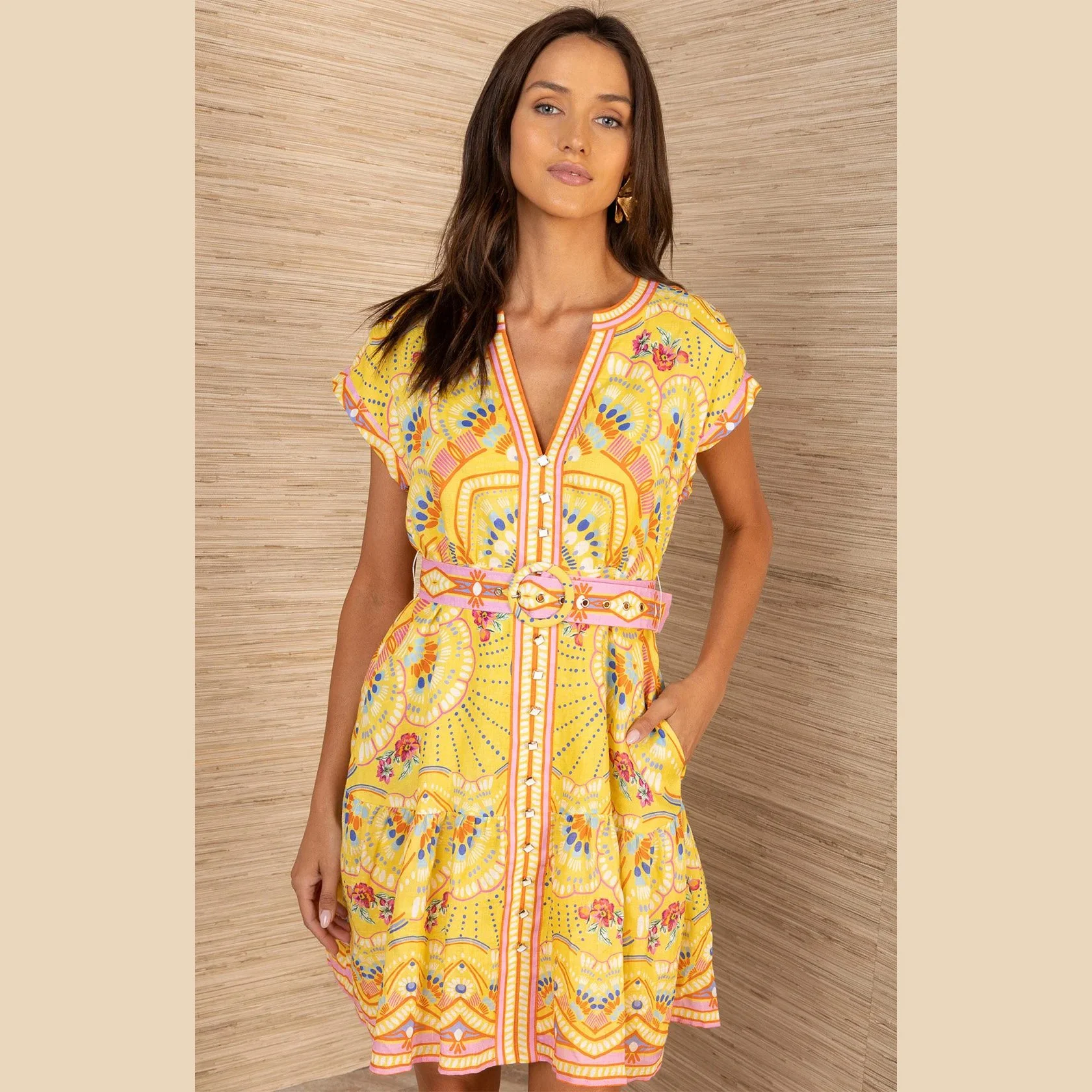 Hale-Bob-ciara-short-sleeve-vneck-linen-dress-yellow-01.jpg