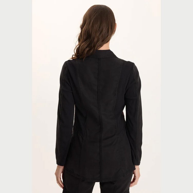 The danski embroidered soft twill blazer by XCVI in black