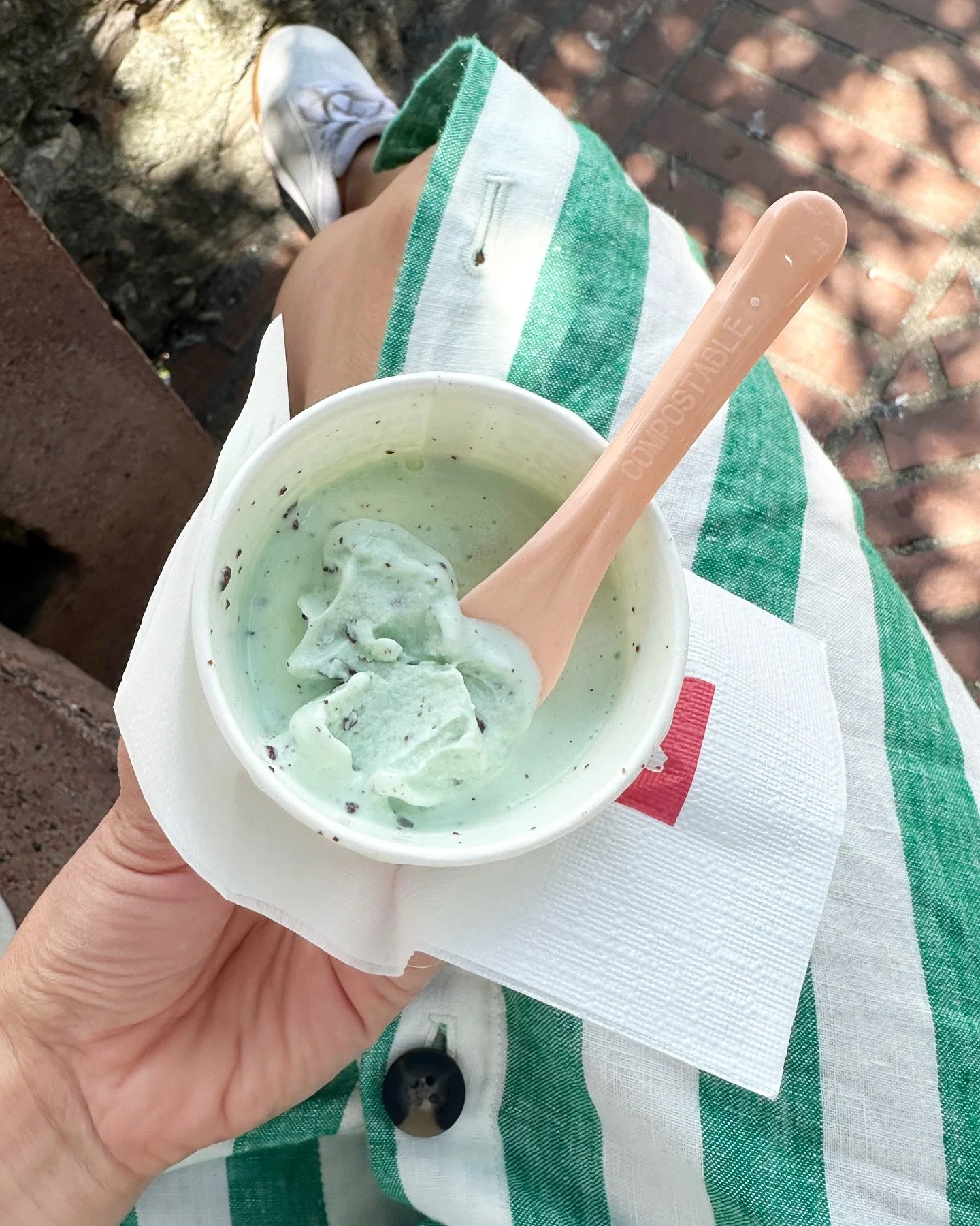 Mint chocolate chip 🍃🍪
Like if you want a cup (or cone). 
#summerinitaly
#shadesofsummer
#💚
#mintchocolatechip
#gelatoforever