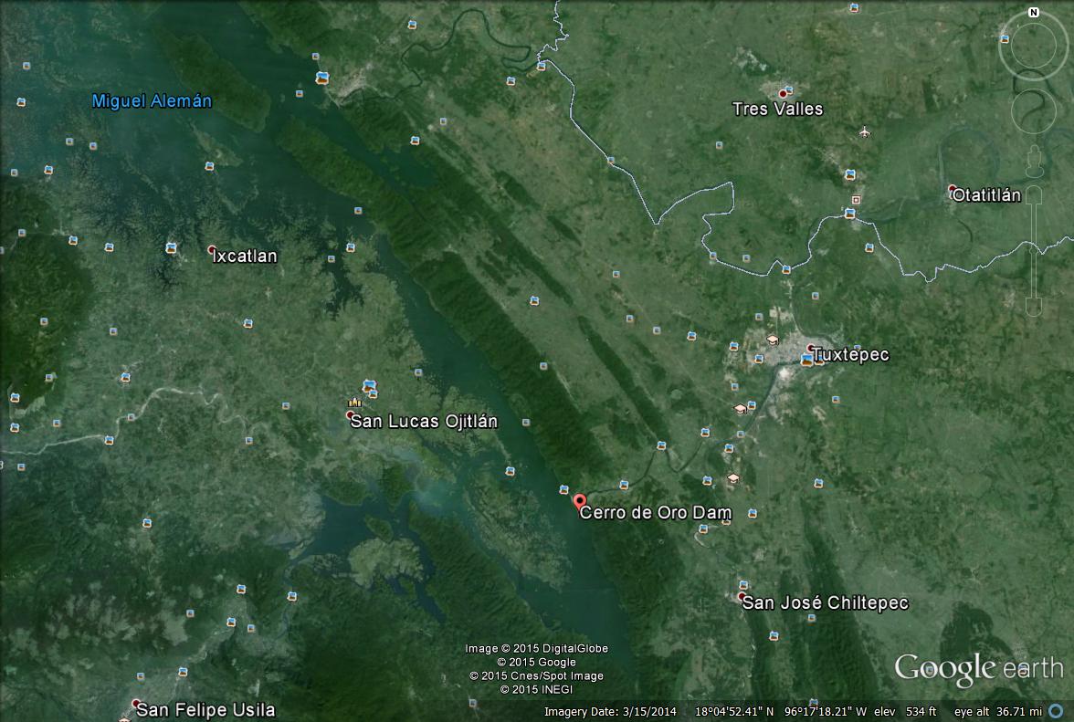Aleman and Cerro de Oro Dams, Oaxaca, Mexico. Each dam displaced approximately 20,000 Mazatec and Chinantec Indigenous People, respectively