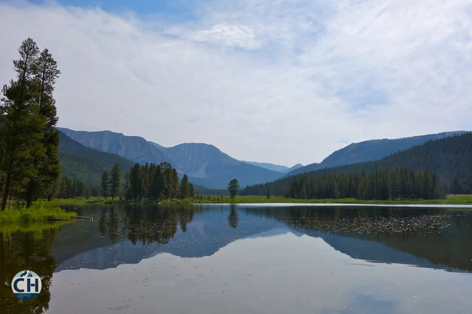 lake and mountains