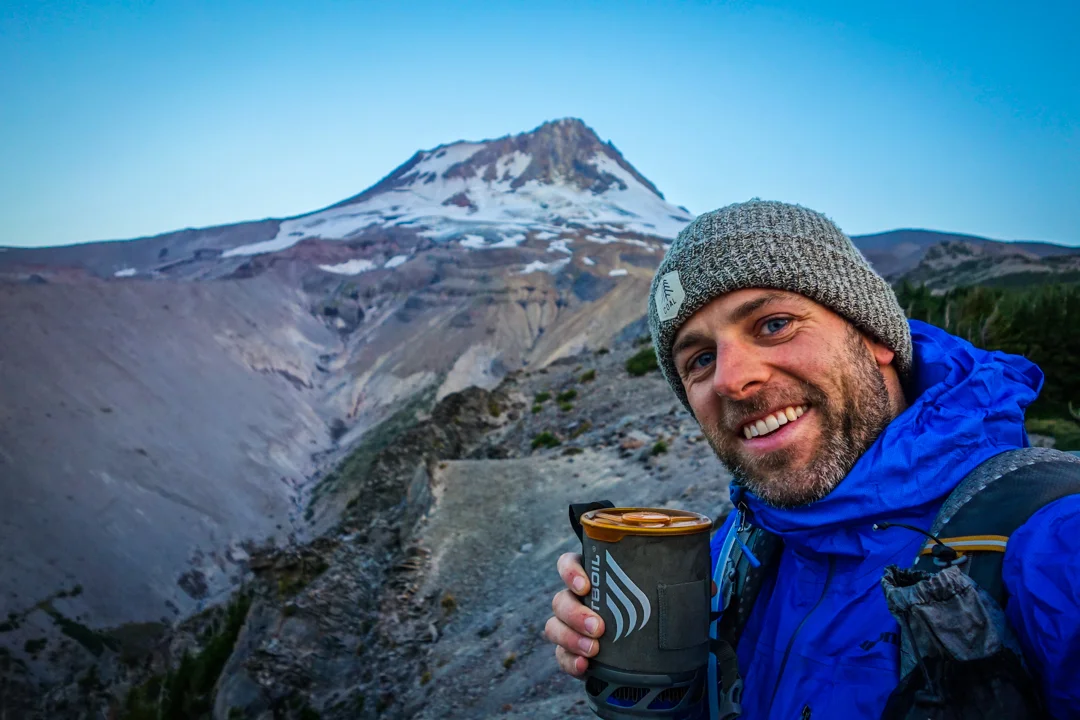 morning coffee on the timberline trail, mt hood