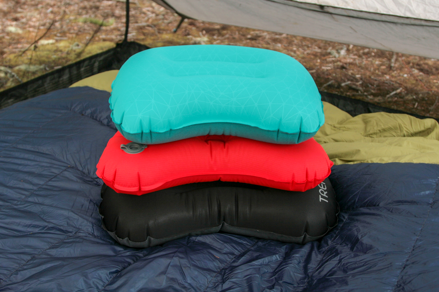 KUYOU Protable Inflatable Camping Pillow Backpacking Sleeping Pillow Compressible Ultralight Ergonomic Air Pillow for Neck and Lumbar 