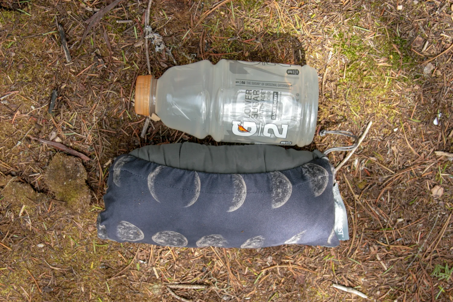 The Therm-a-Rest Compressible Pillow packed down.