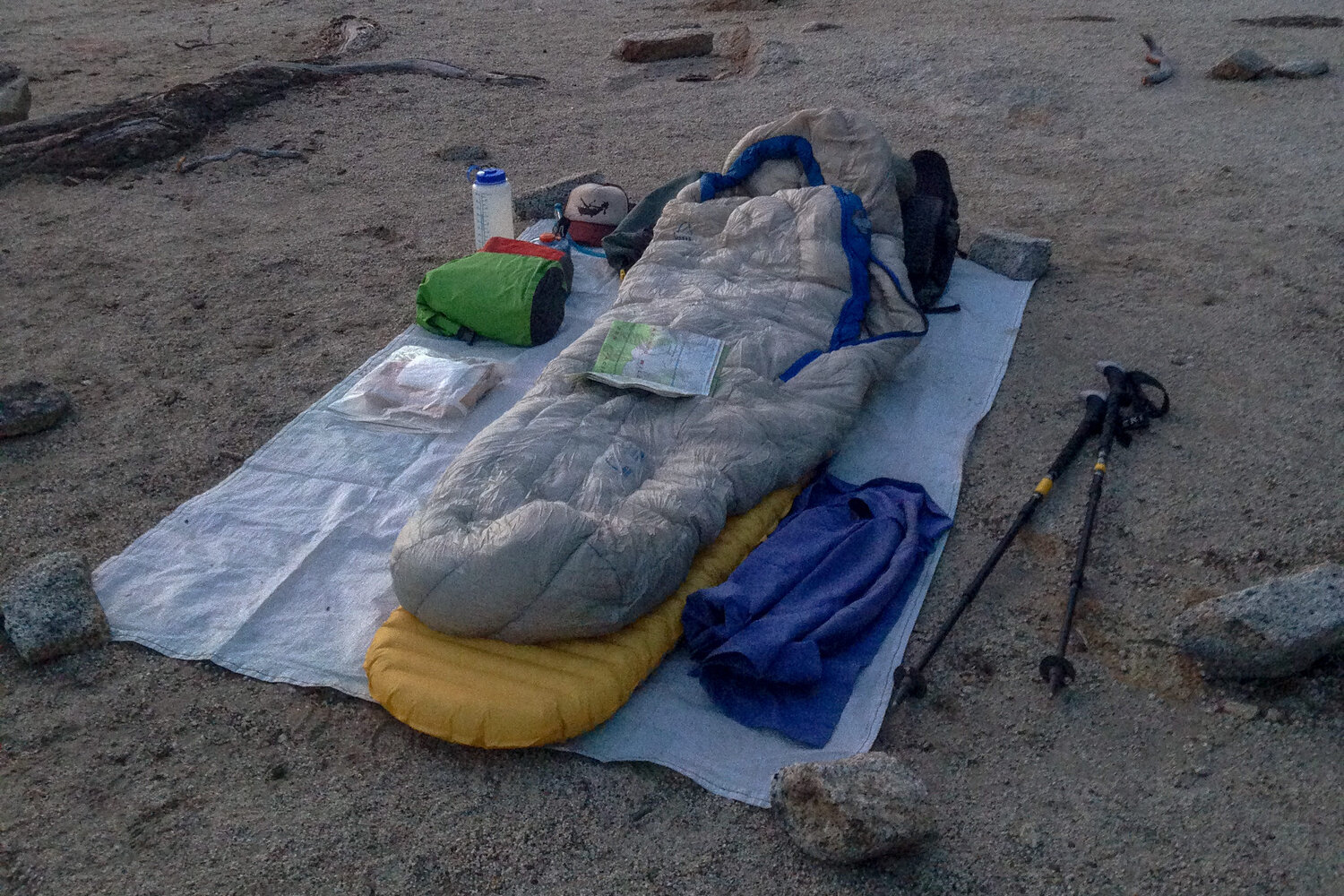 cowboy camping with an ultralight setup with the  therm-a-rest neoair Xlite sleeping pad .