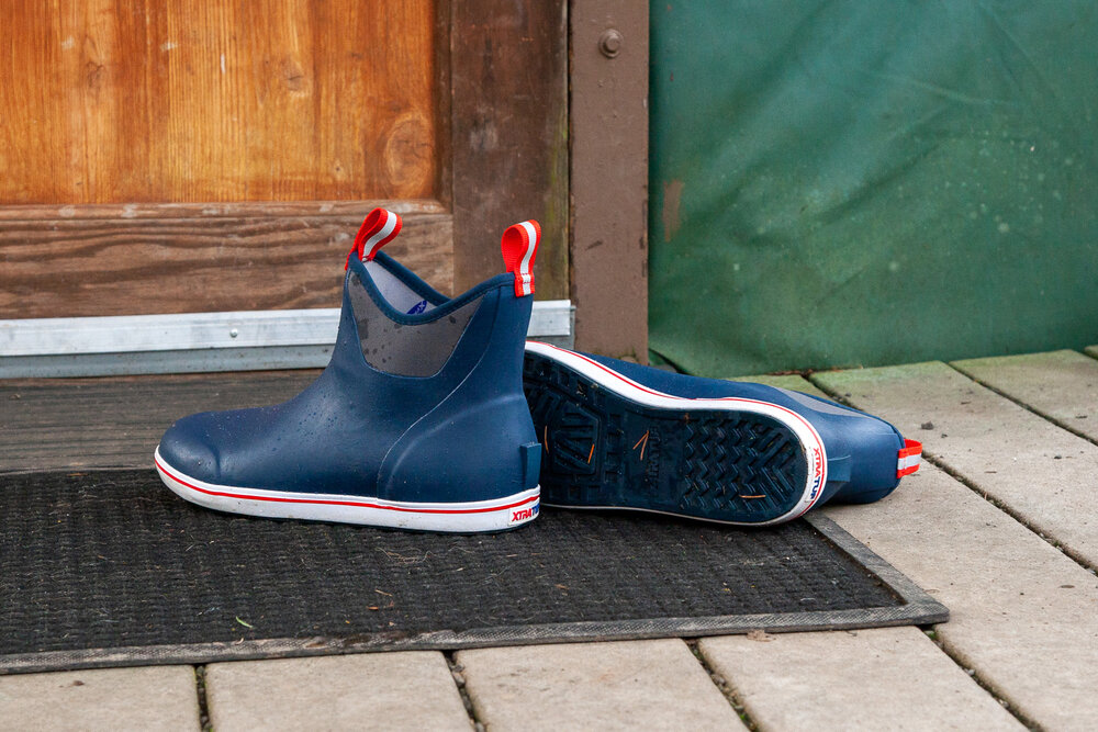 TENGTA Men/'s Waterproof Deck Boots Ankle Rain Footwear Neoprene Rubber Shoes