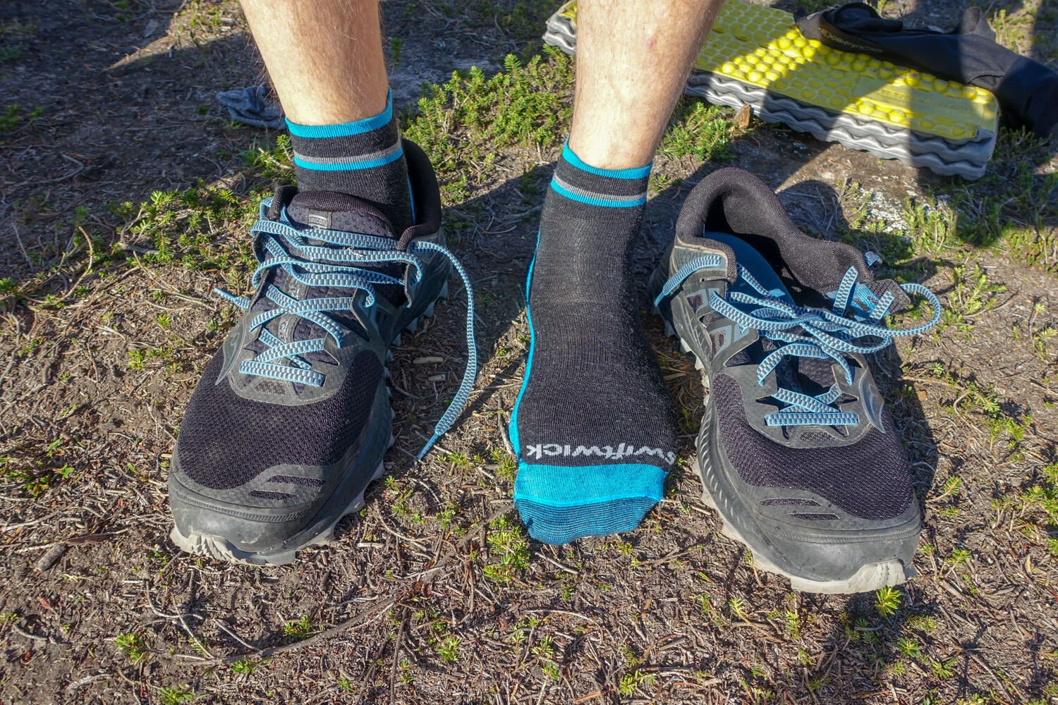 The Swiftwick's PURSUIT HIKE Two Ultra Light work well for those who like a little bit of compression on their feet.