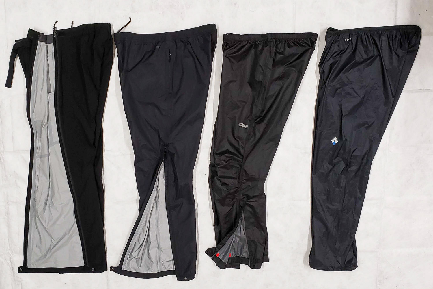 U.mslady Mens Waterproof Windproof Elastic-Waist Rain Pants with Front Zipper Pockets 
