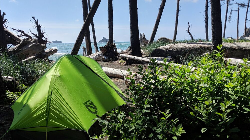 Backpacking the North Coast Route in Olympic National Park with the NEMO Hornet 2P .