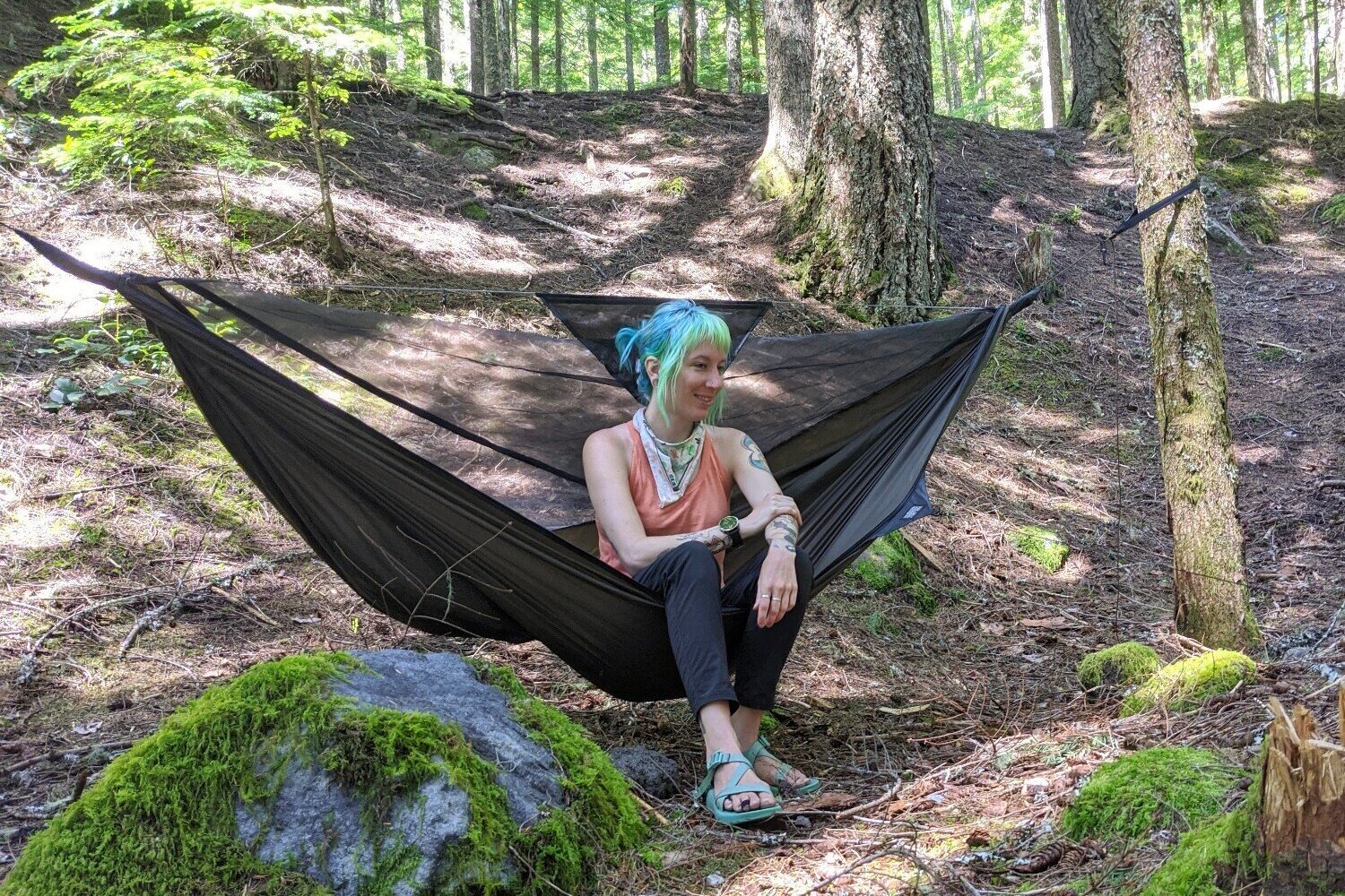 Details about   Garden Hammock Camping for 2 People Hiking Trips with Bag show original title 