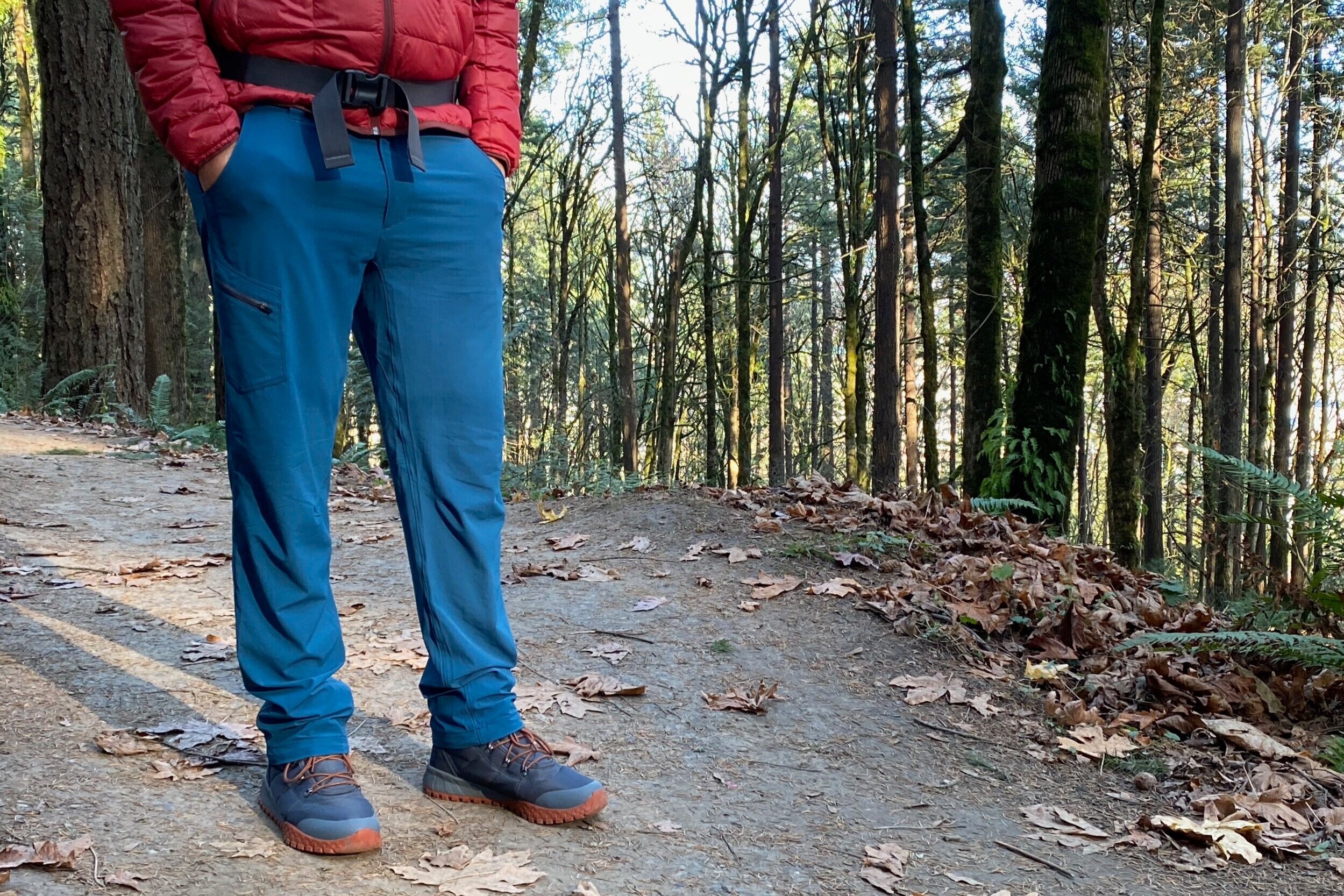 NOUKOW Men's Outdoor Hiking Pants Quick Dry Lightweight Waterproof Work Pants for Men Stretch 6 Zip Pockets and Belt 