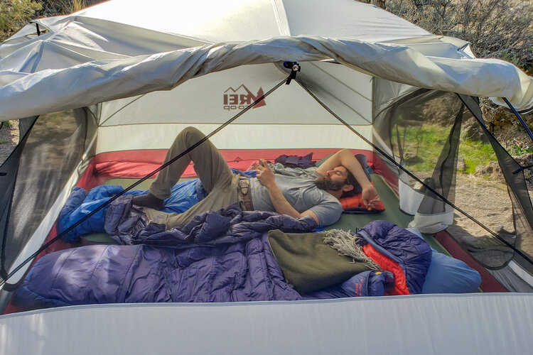 The REI Half Dome is well ventilated so you can stay comfortable even during hot days.
