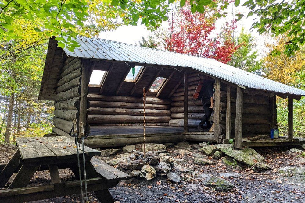 A Long Trail shelter with skylights